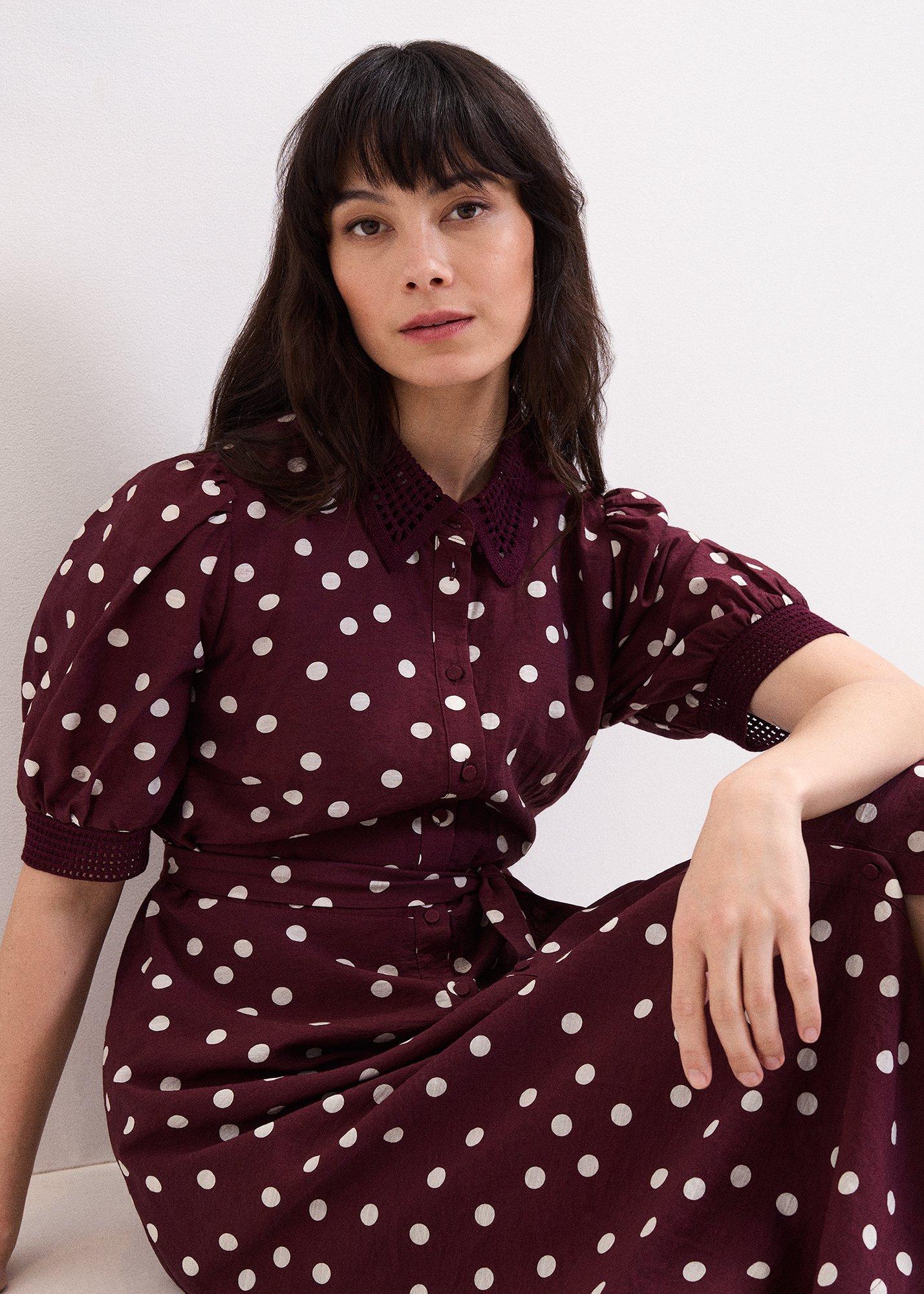 ${product-id}-Delphine Burgundy Spot Midi Dress-Burgundy-${view-type}