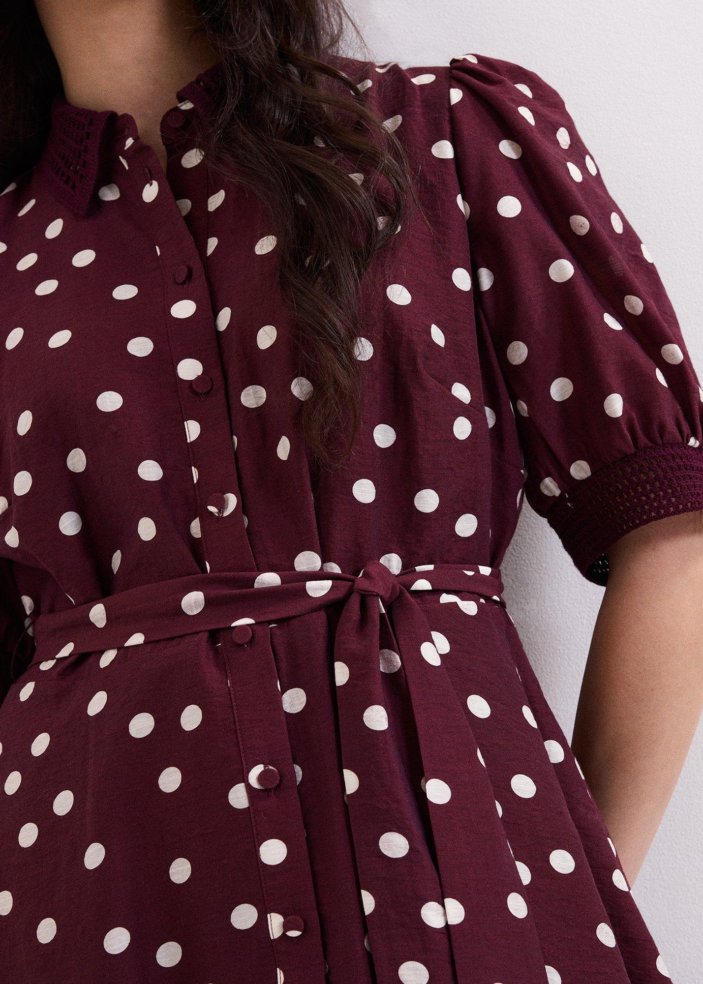 ${product-id}-Delphine Burgundy Spot Midi Dress-Burgundy-${view-type}
