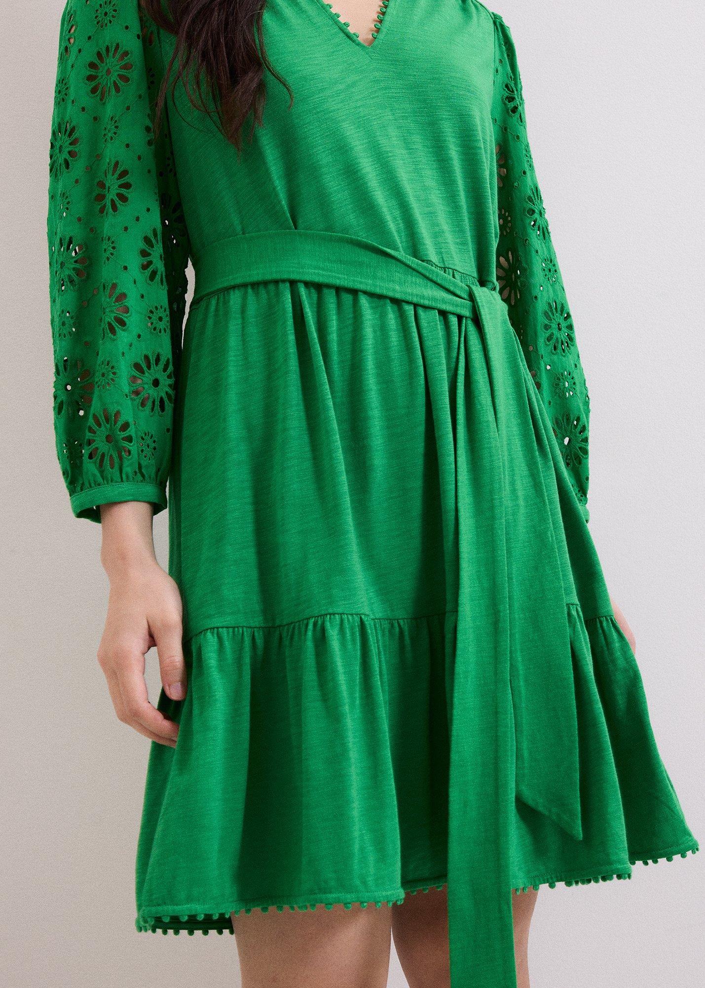 ${product-id}-Florie Green Tie Waist Swing Dress-Green-${view-type}