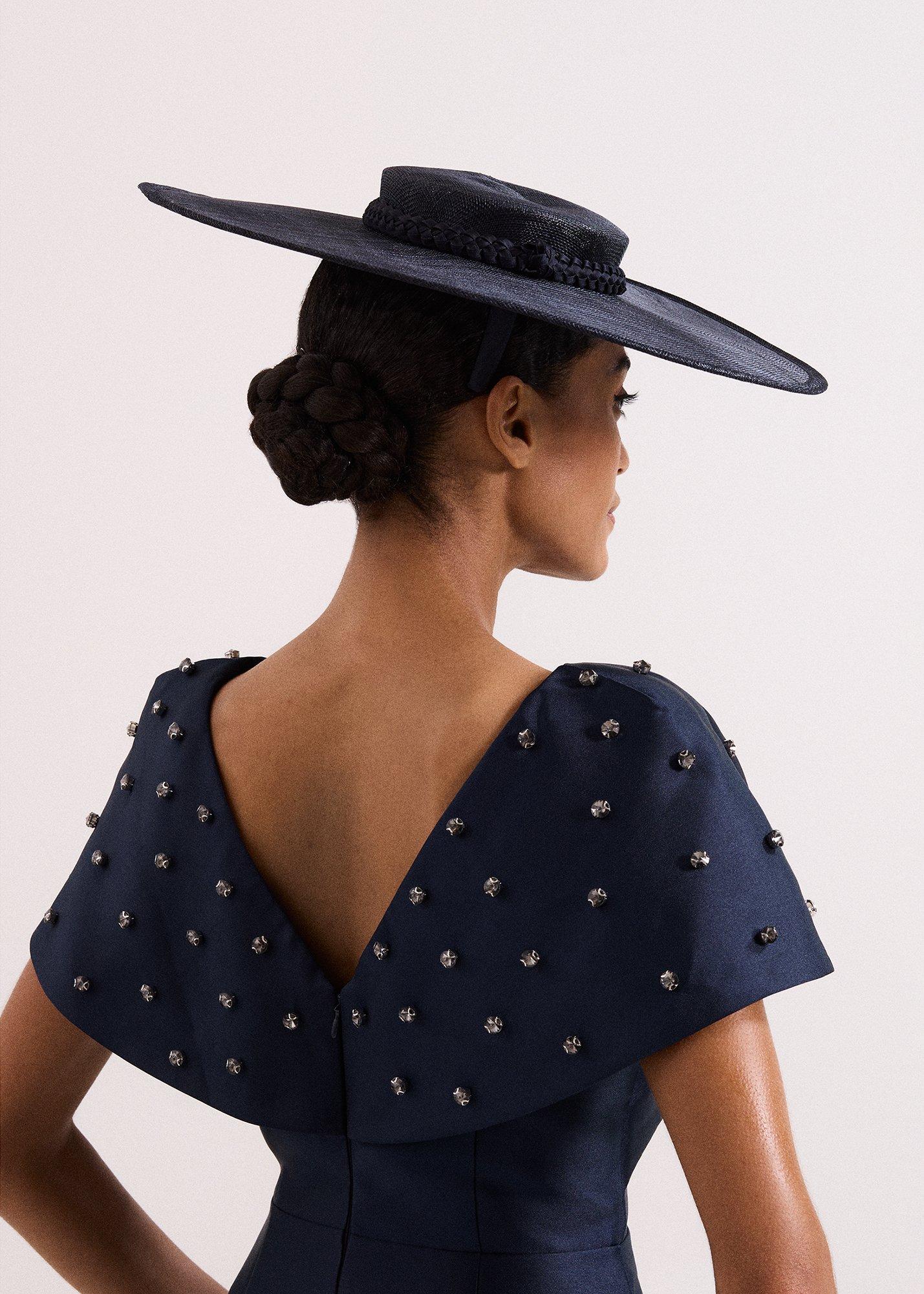 ${product-id}-Plaited Boater Fascinator-Navy-${view-type}