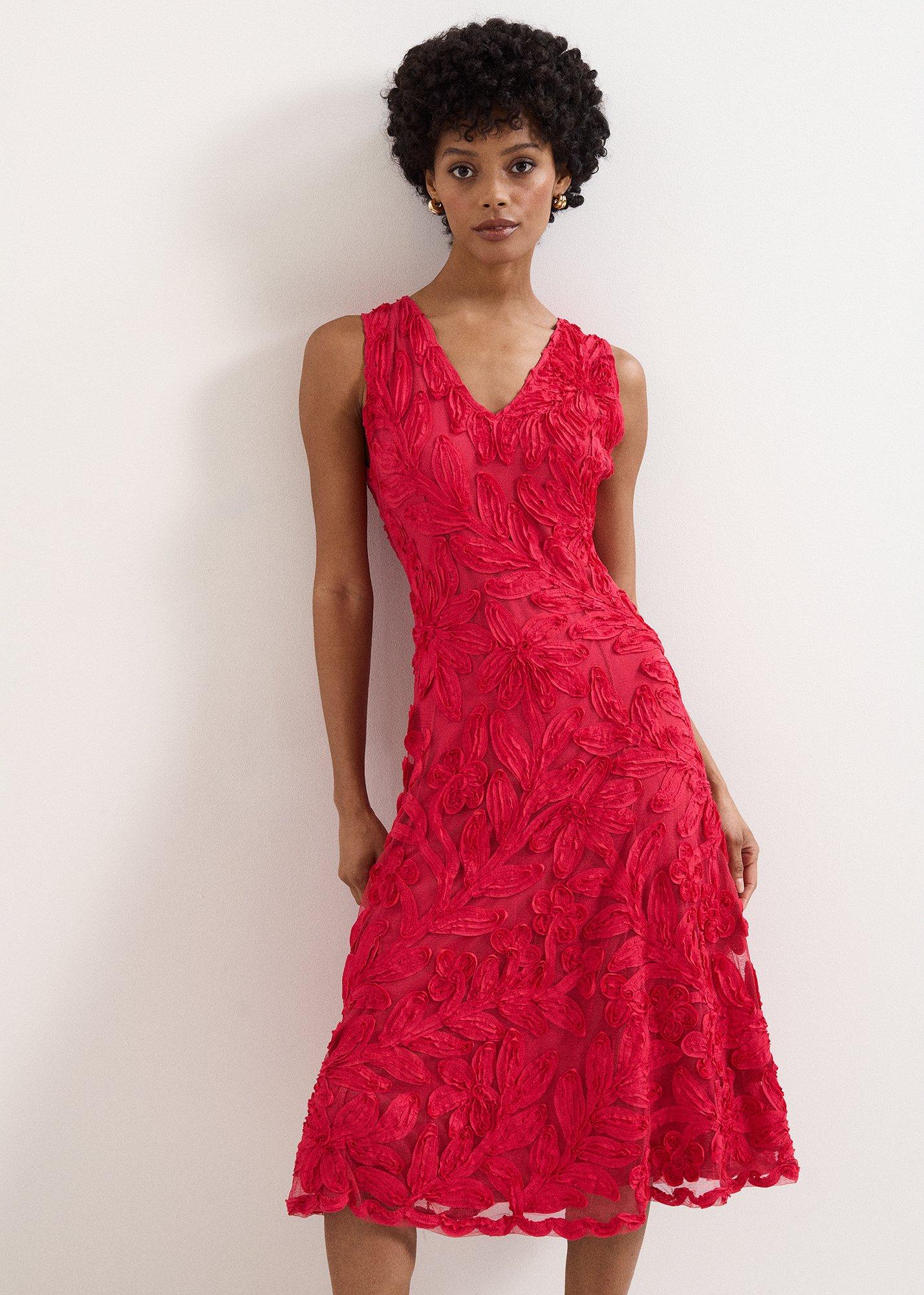 Paloma Pink Tapework Midi Dress