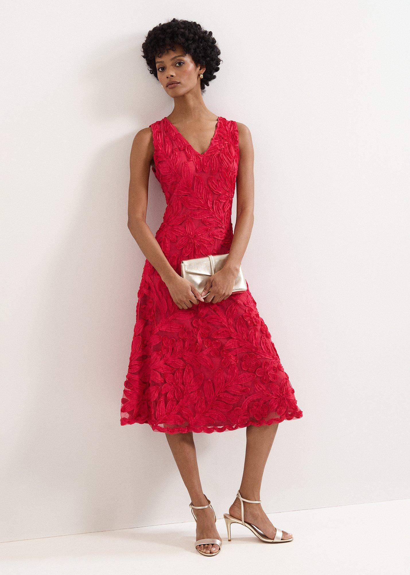Paloma Pink Tapework Midi Dress
