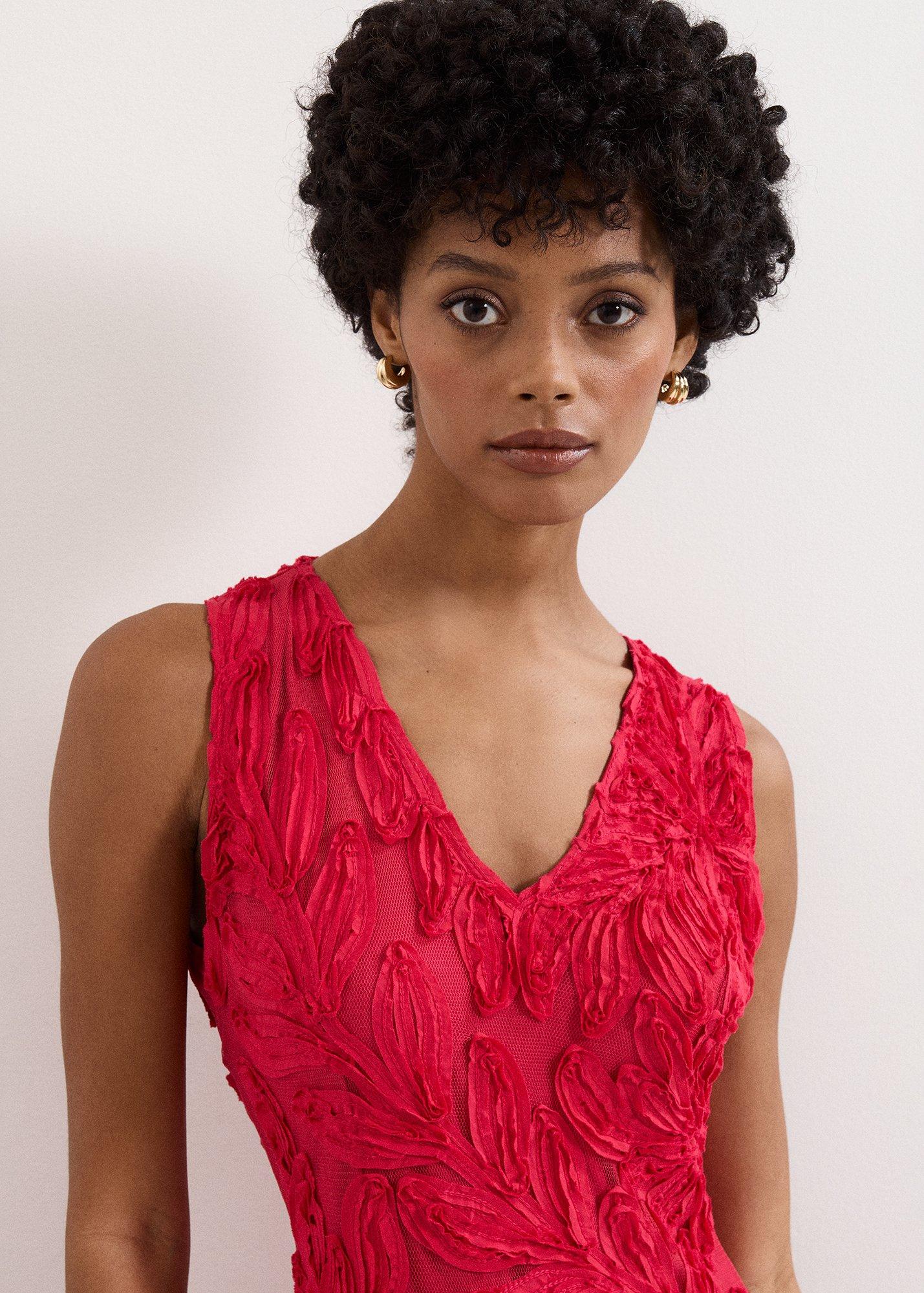 Paloma Pink Tapework Midi Dress