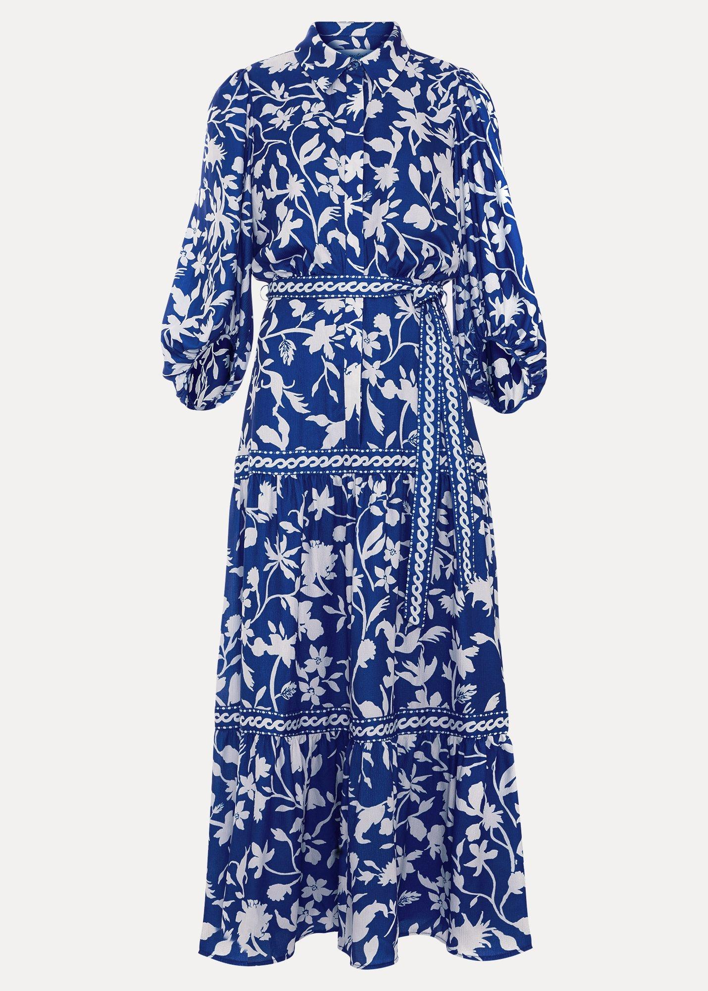 Petite Coralie Blue Midi Shirt Dress