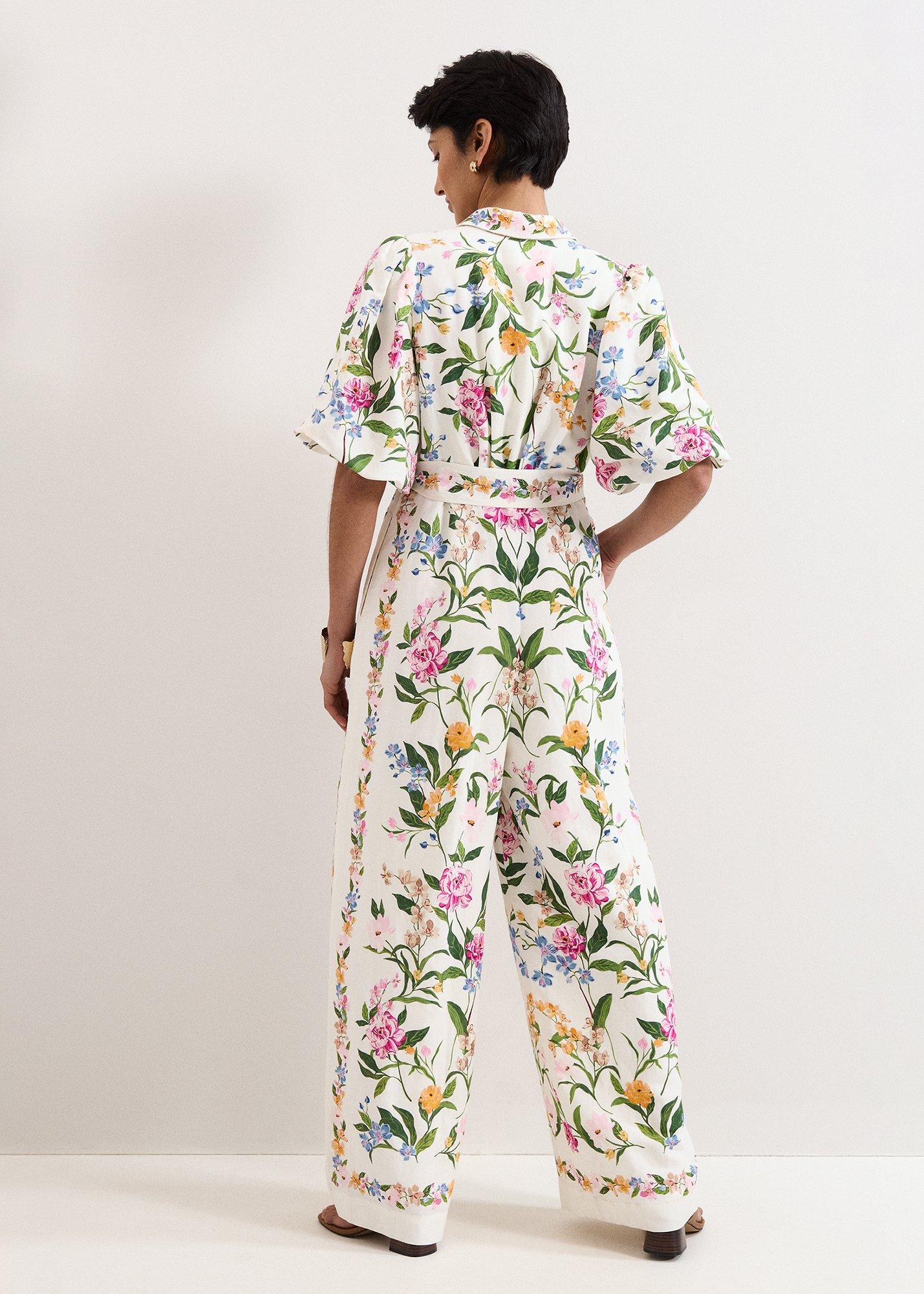 Petite Camilla Floral Tie Waist Jumpsuit