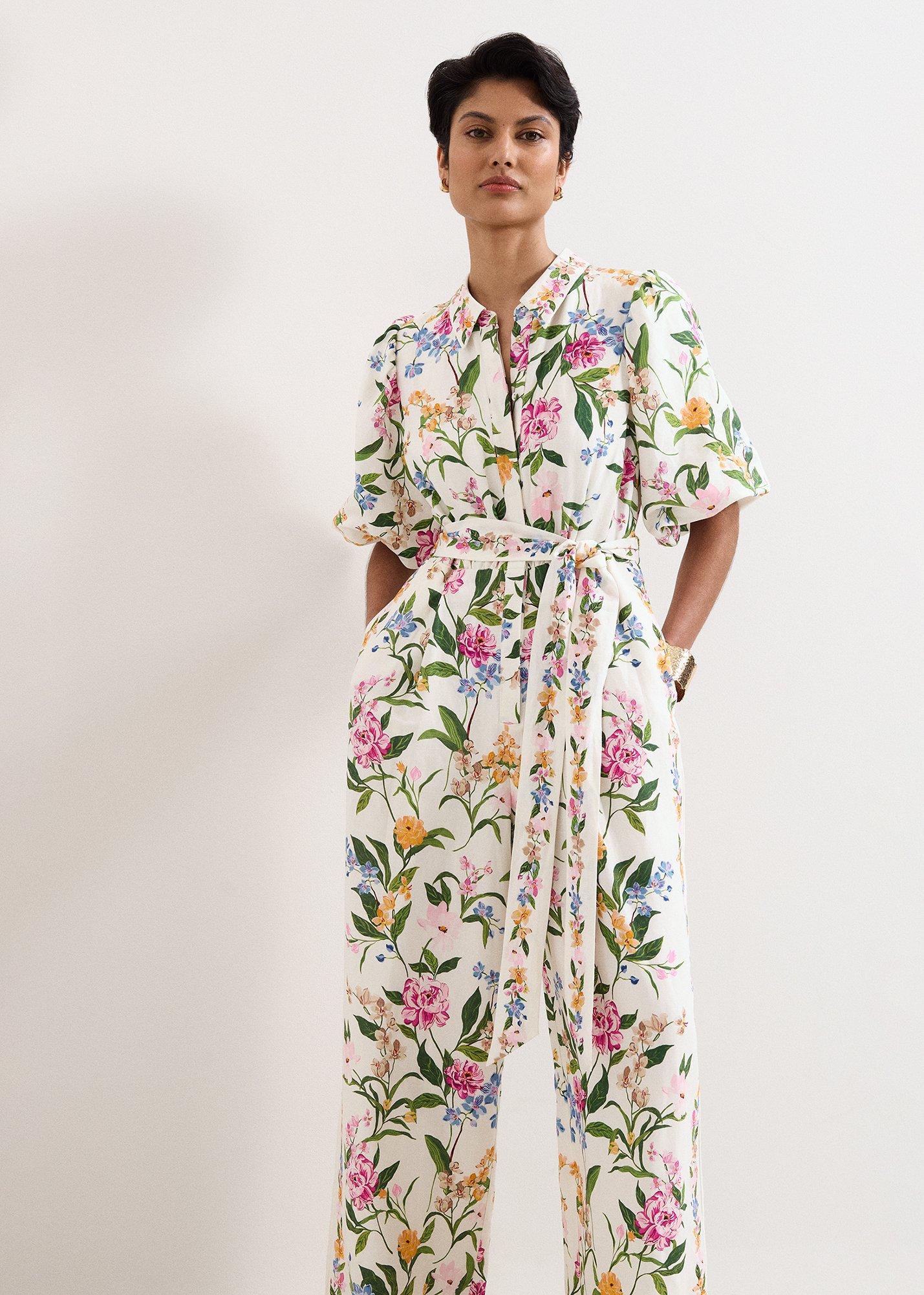 Petite Camilla Floral Tie Waist Jumpsuit