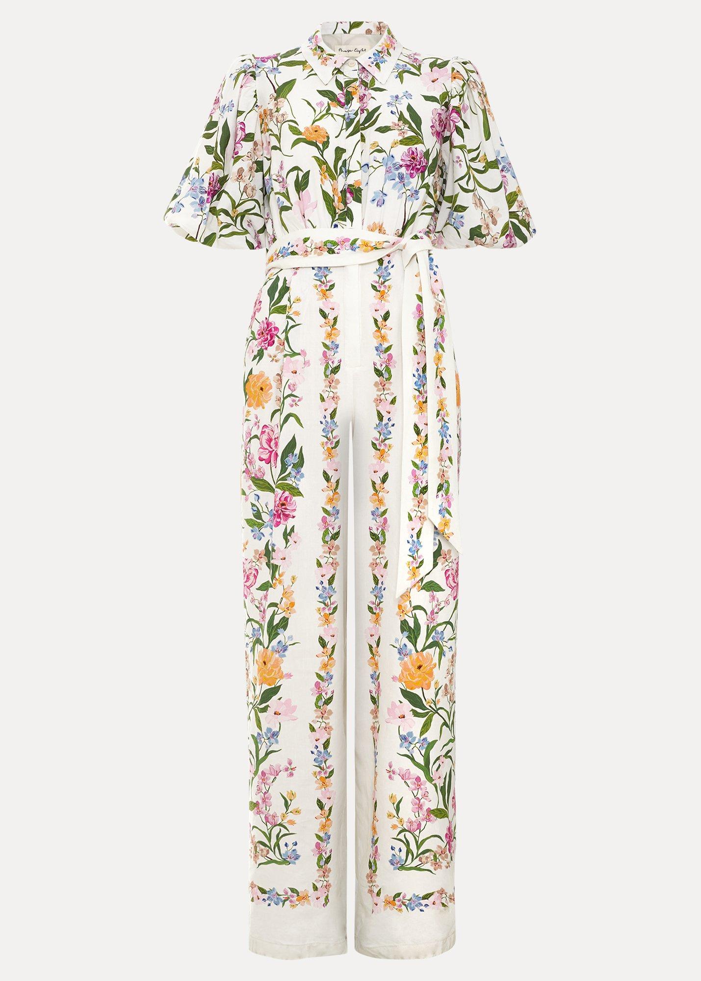 Petite Camilla Floral Tie Waist Jumpsuit