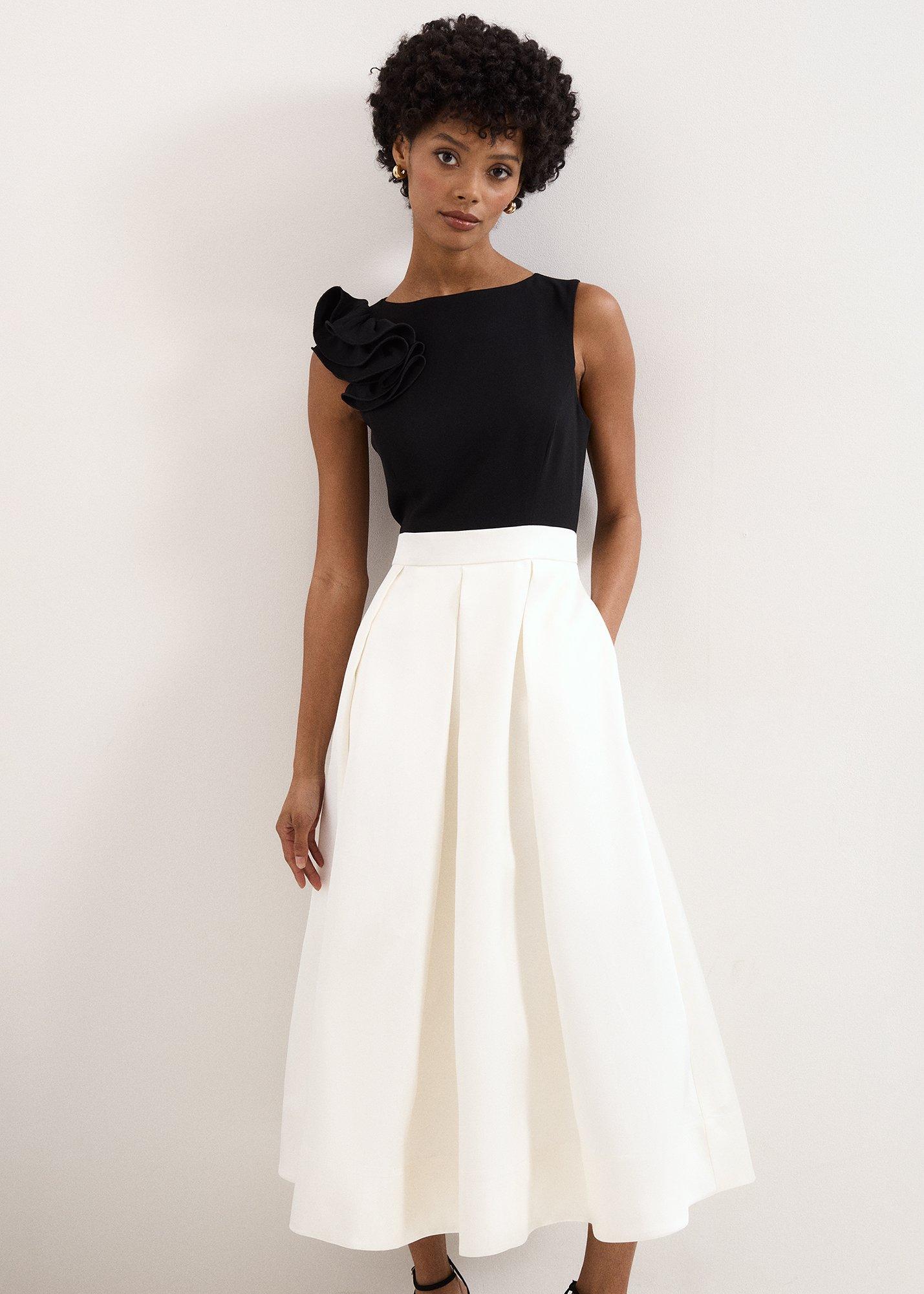 ${product-id}-Perla Satin Dress-Black/Ivory-${view-type}