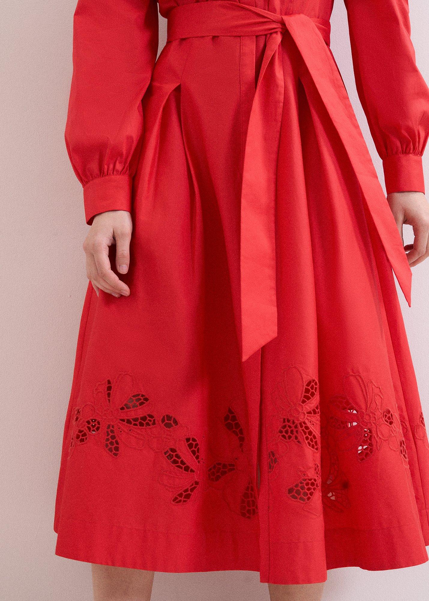 ${product-id}-Kim Red Floral Cutwork Shirt Midi Dress-Red-${view-type}