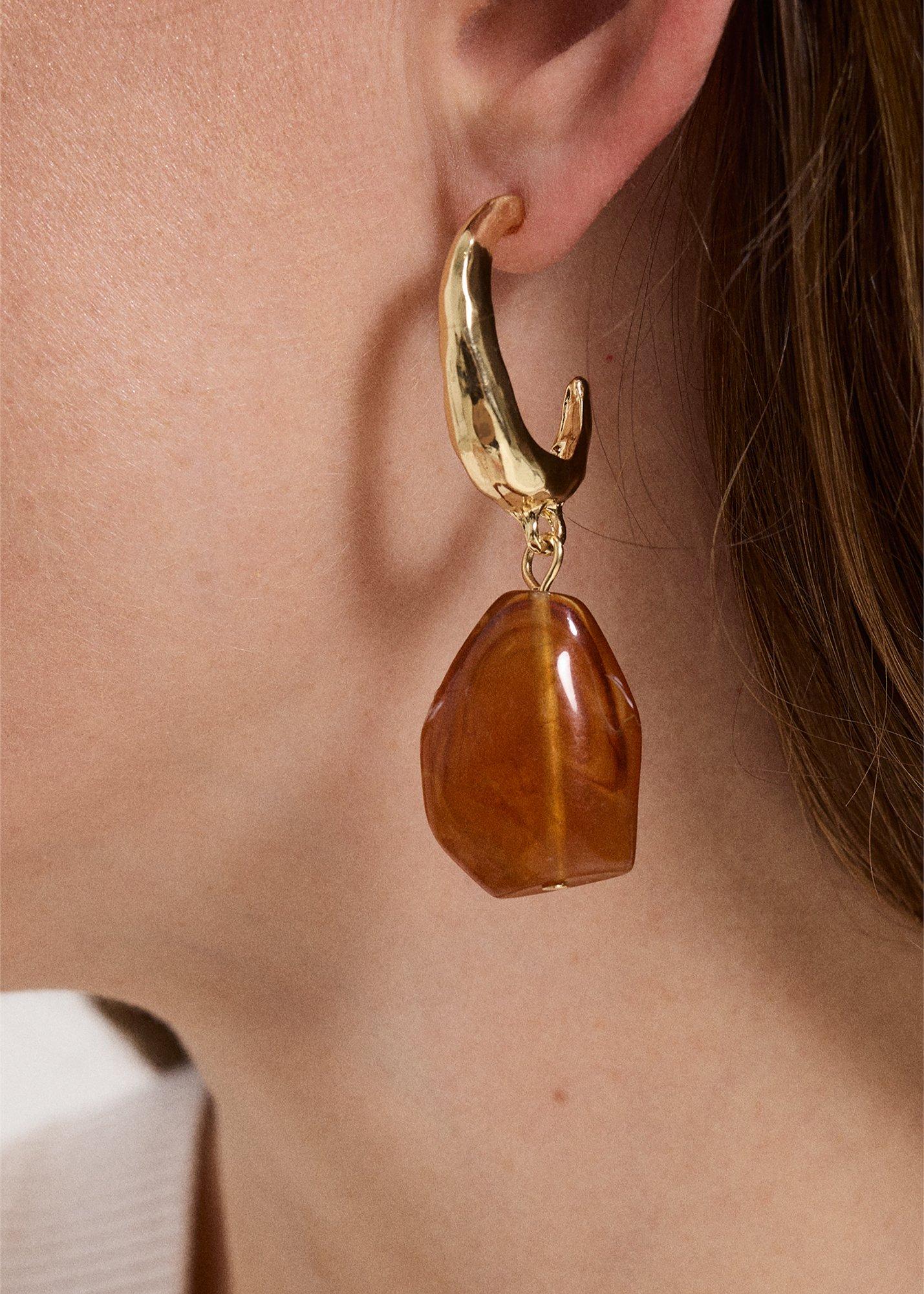 ${product-id}-Drop Stone Earrings-Brown-${view-type}