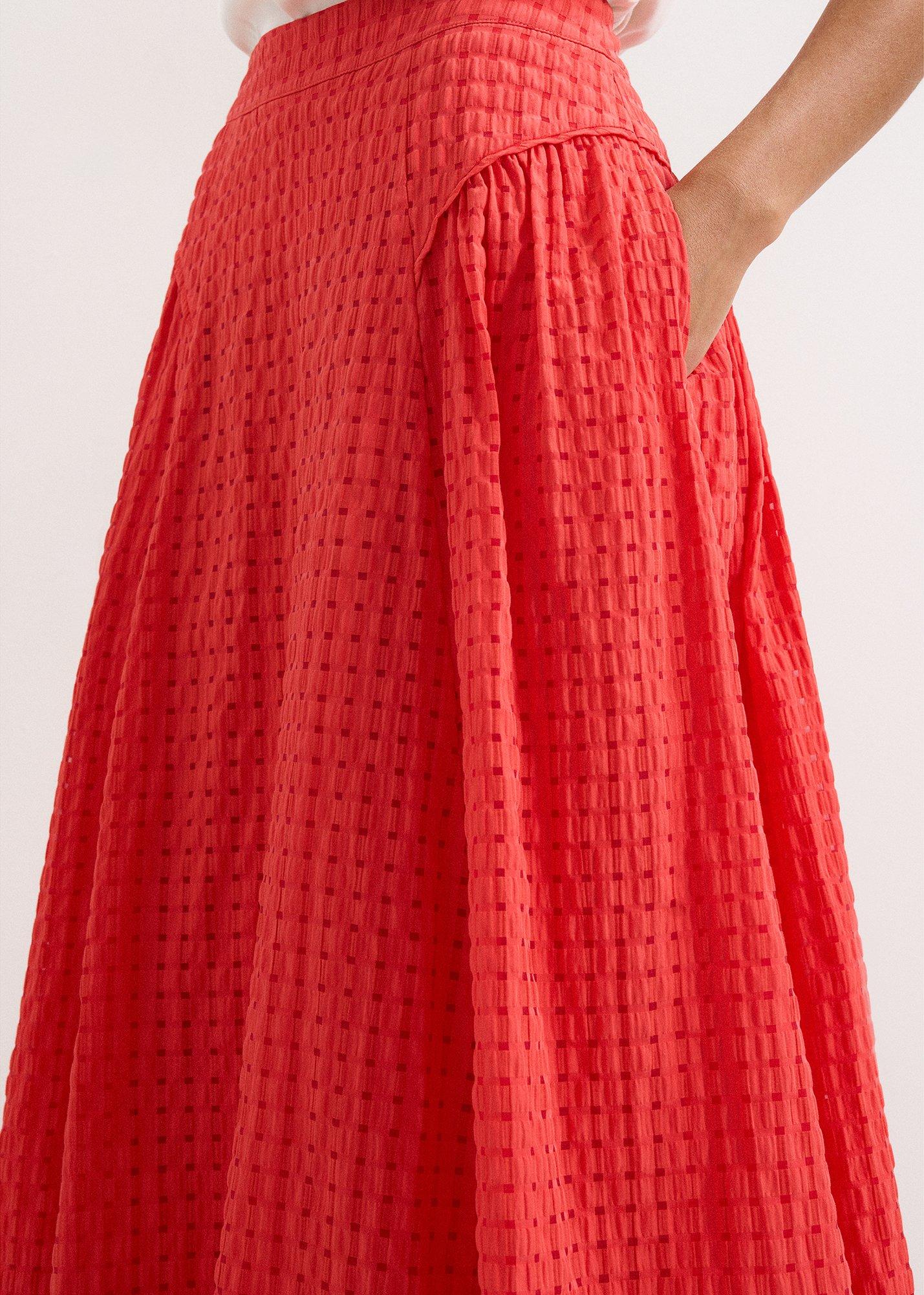 Carey Red Check A Line Skirt 