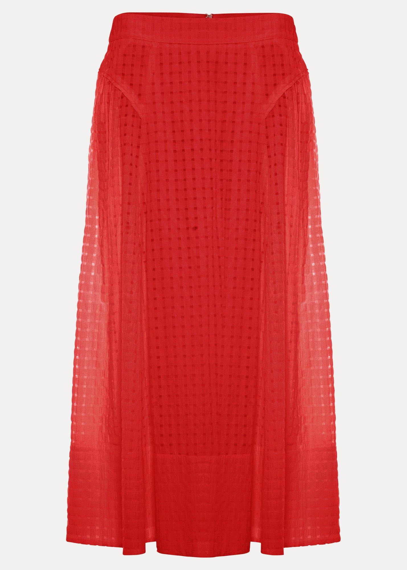 Carey Red Check A Line Skirt 