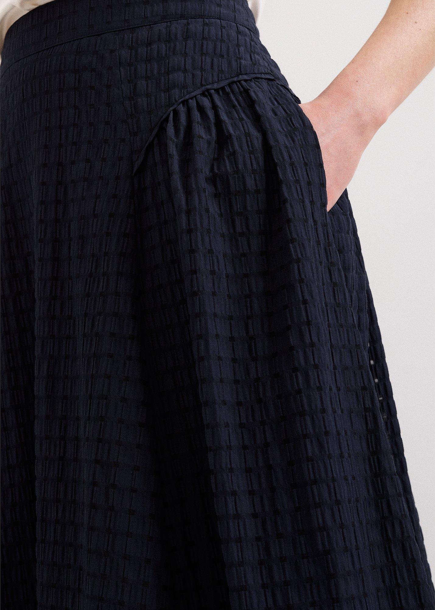 Carey Navy Check A Line Skirt 