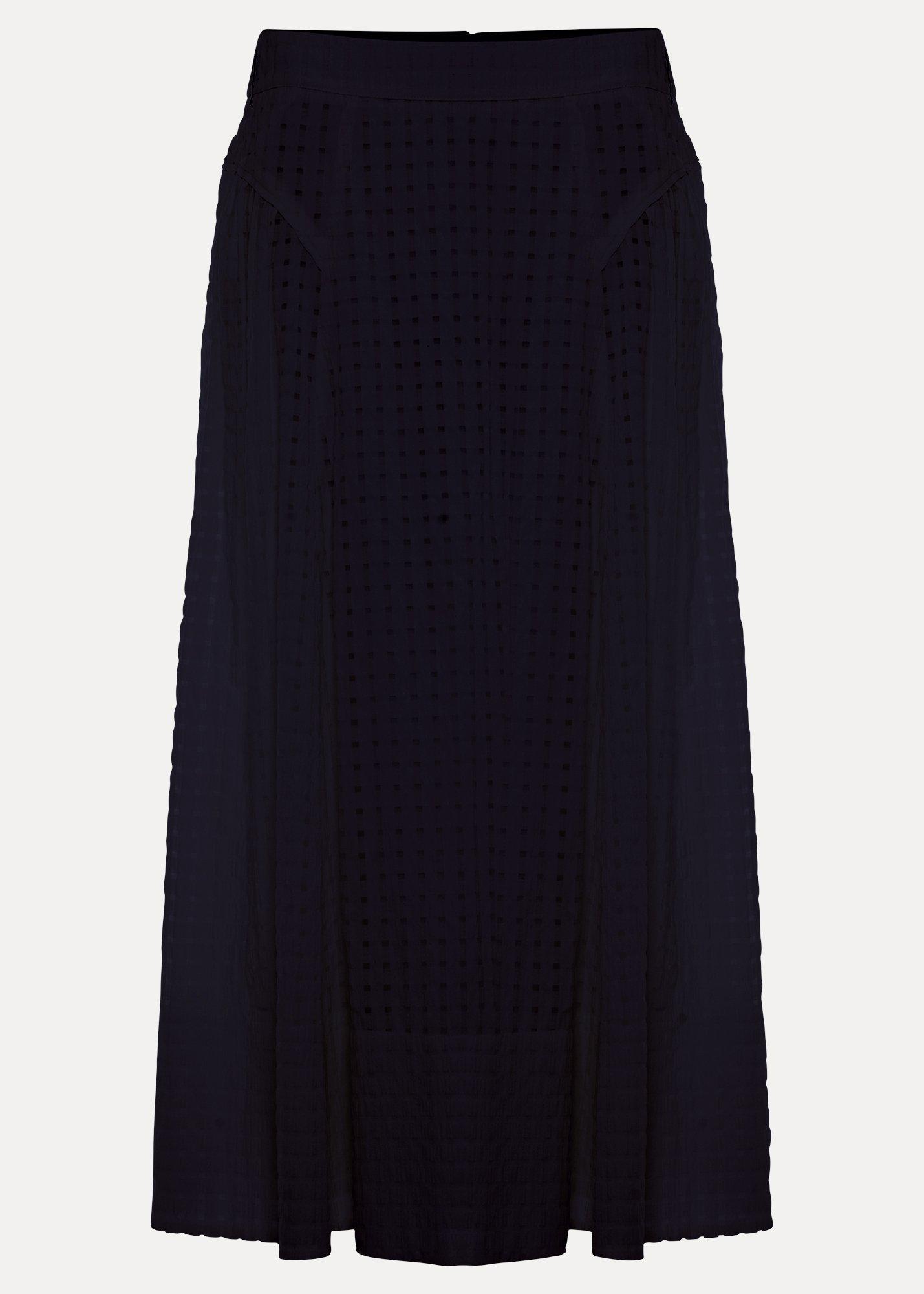 Carey Navy Check A Line Skirt 