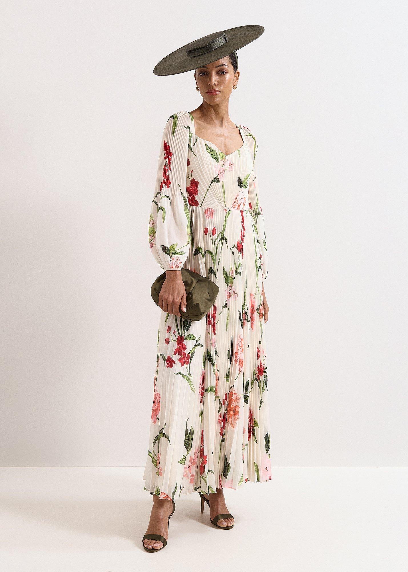 Petite Reanna Floral Pleated Maxi Dress