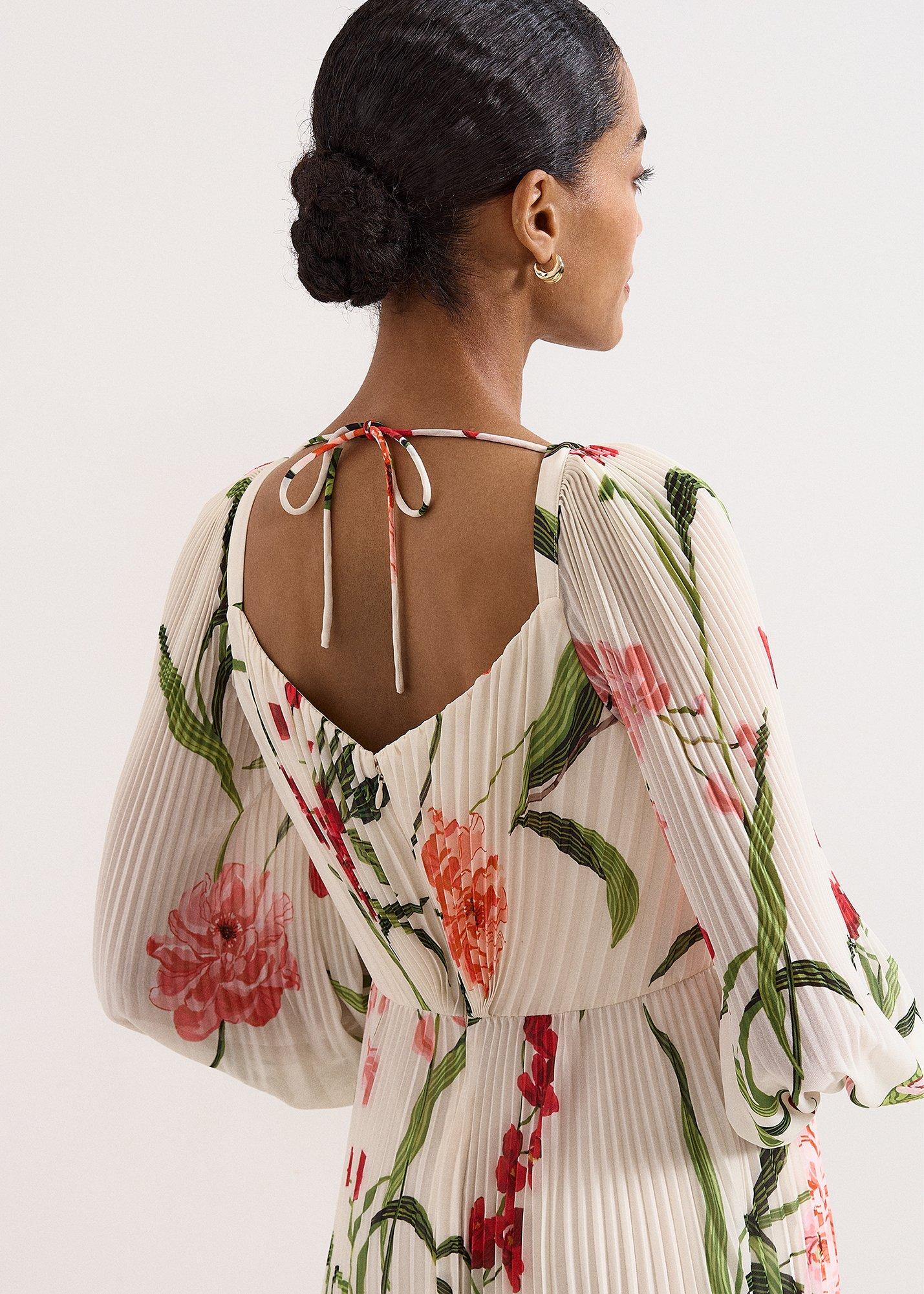 Petite Reanna Floral Pleated Maxi Dress