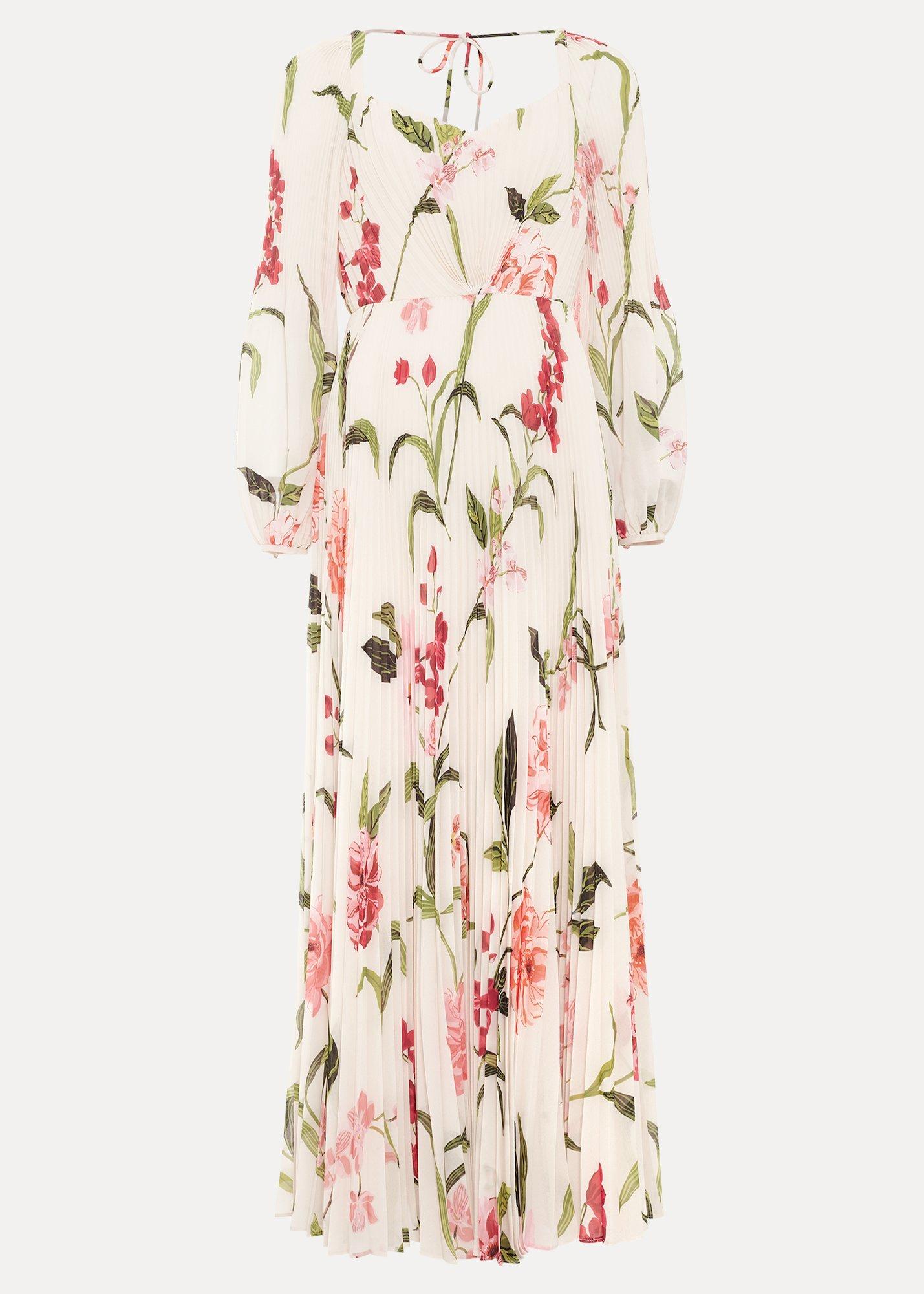 Petite Reanna Floral Pleated Maxi Dress