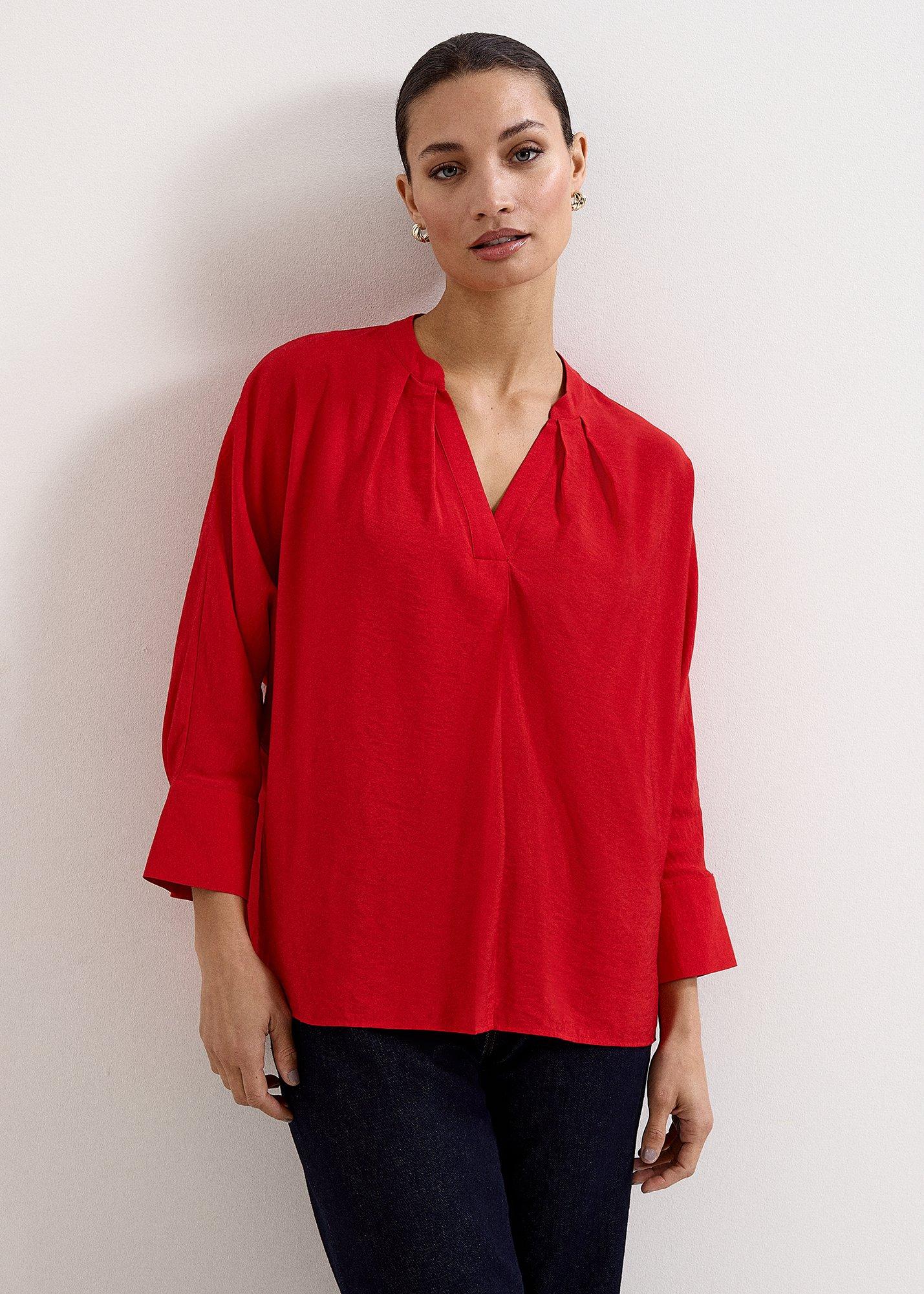 Cynthia Red Batwing Blouse
