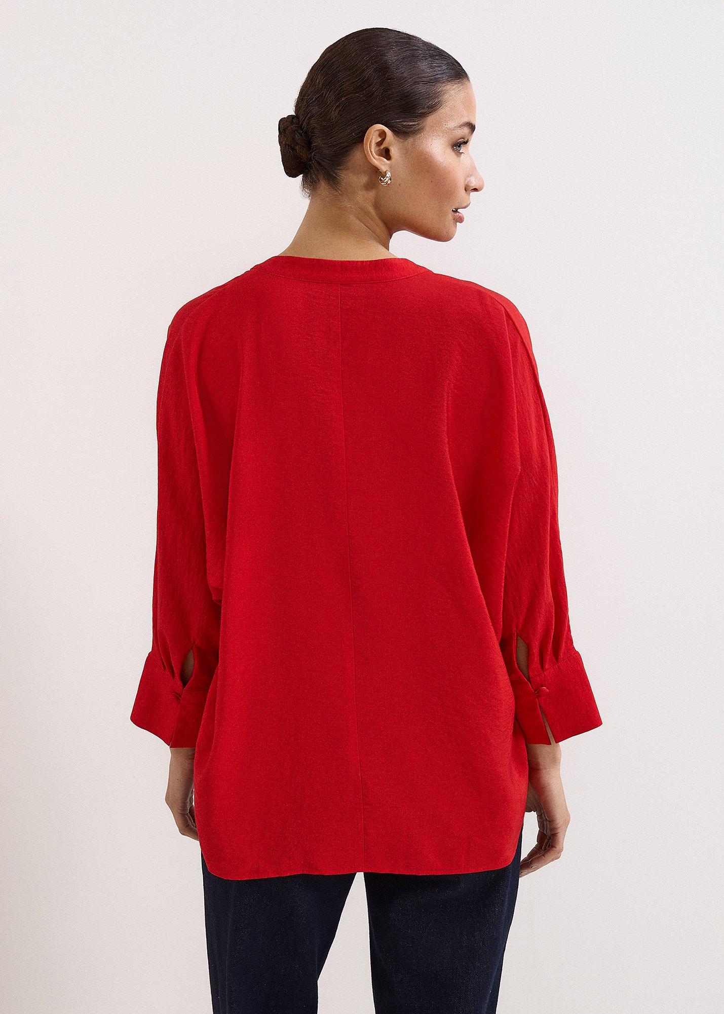 Cynthia Red Batwing Blouse