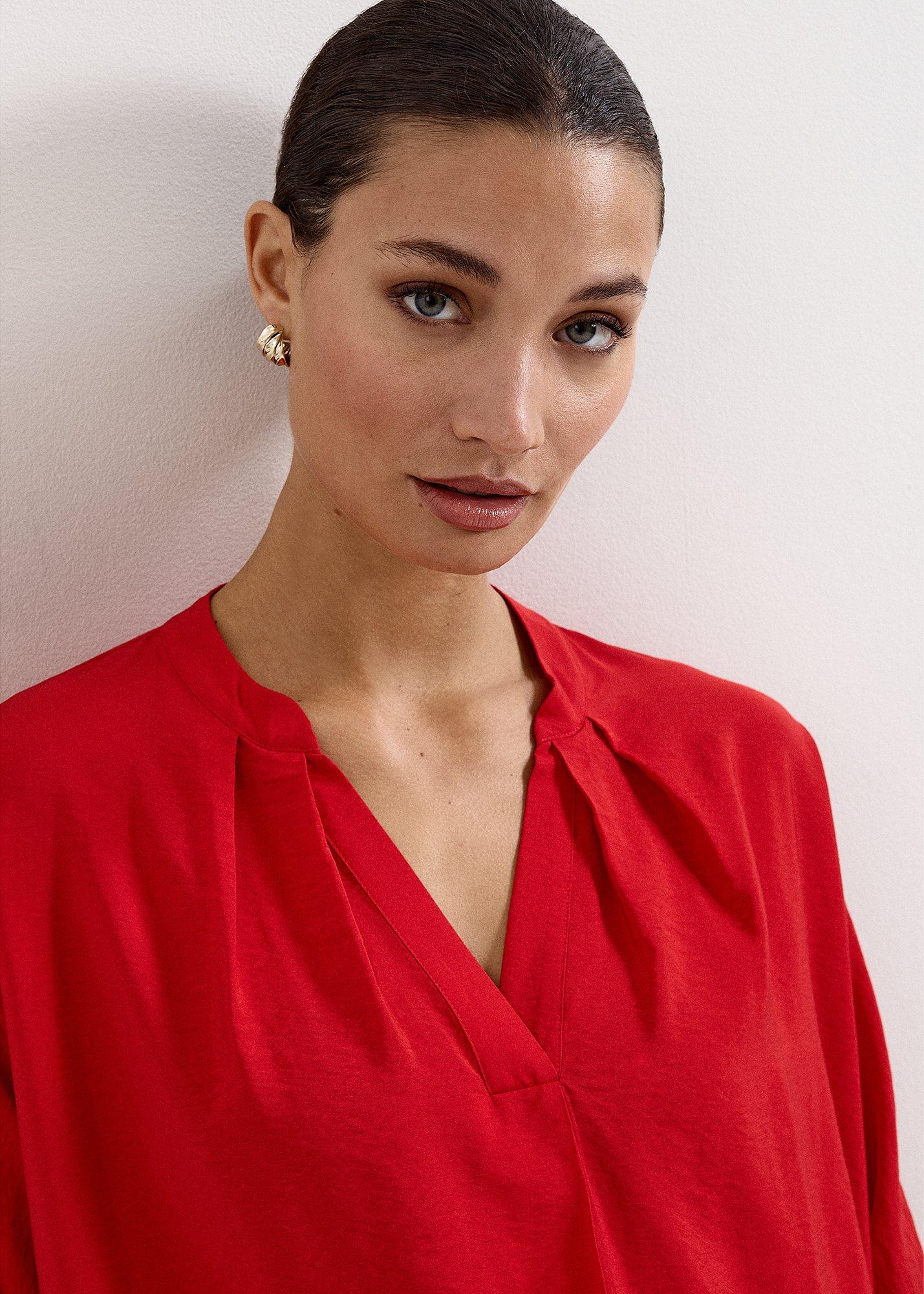 Cynthia Red Batwing Blouse