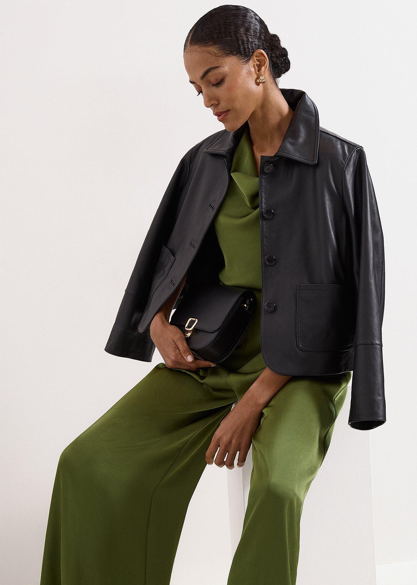 Avril Olive Satin Jumpsuit 