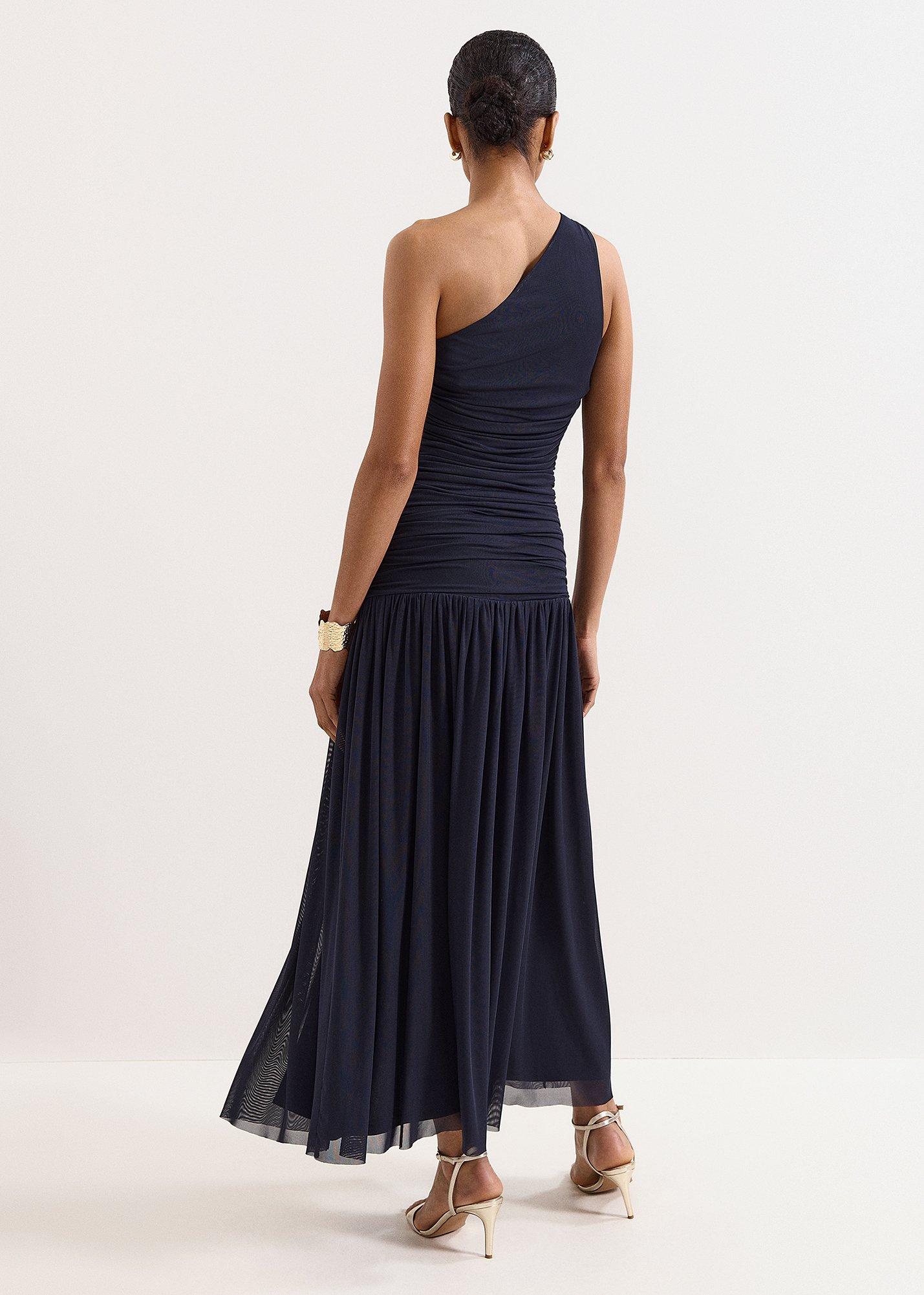 Melina Navy Ruched Dress