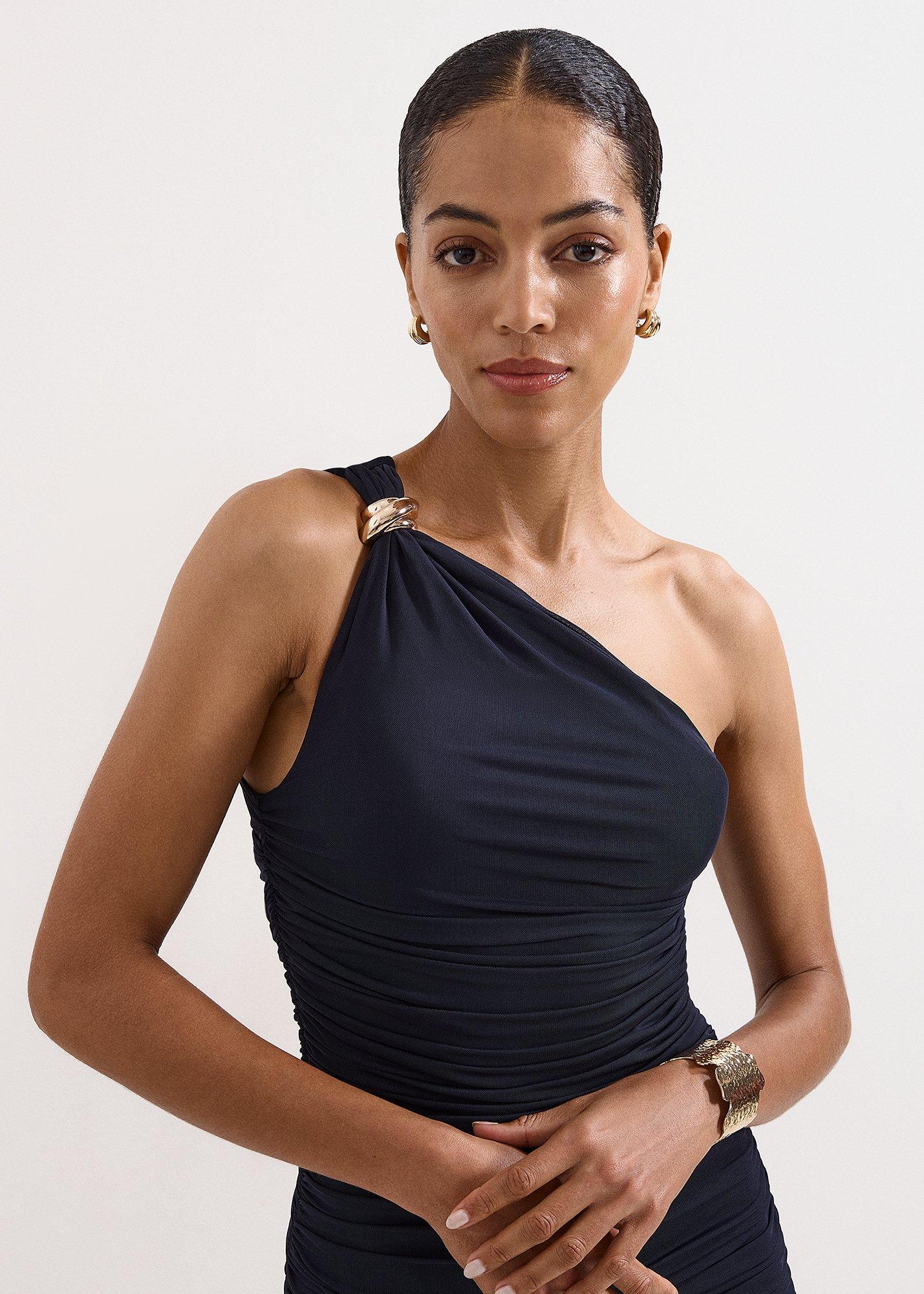 Melina Navy Ruched Dress