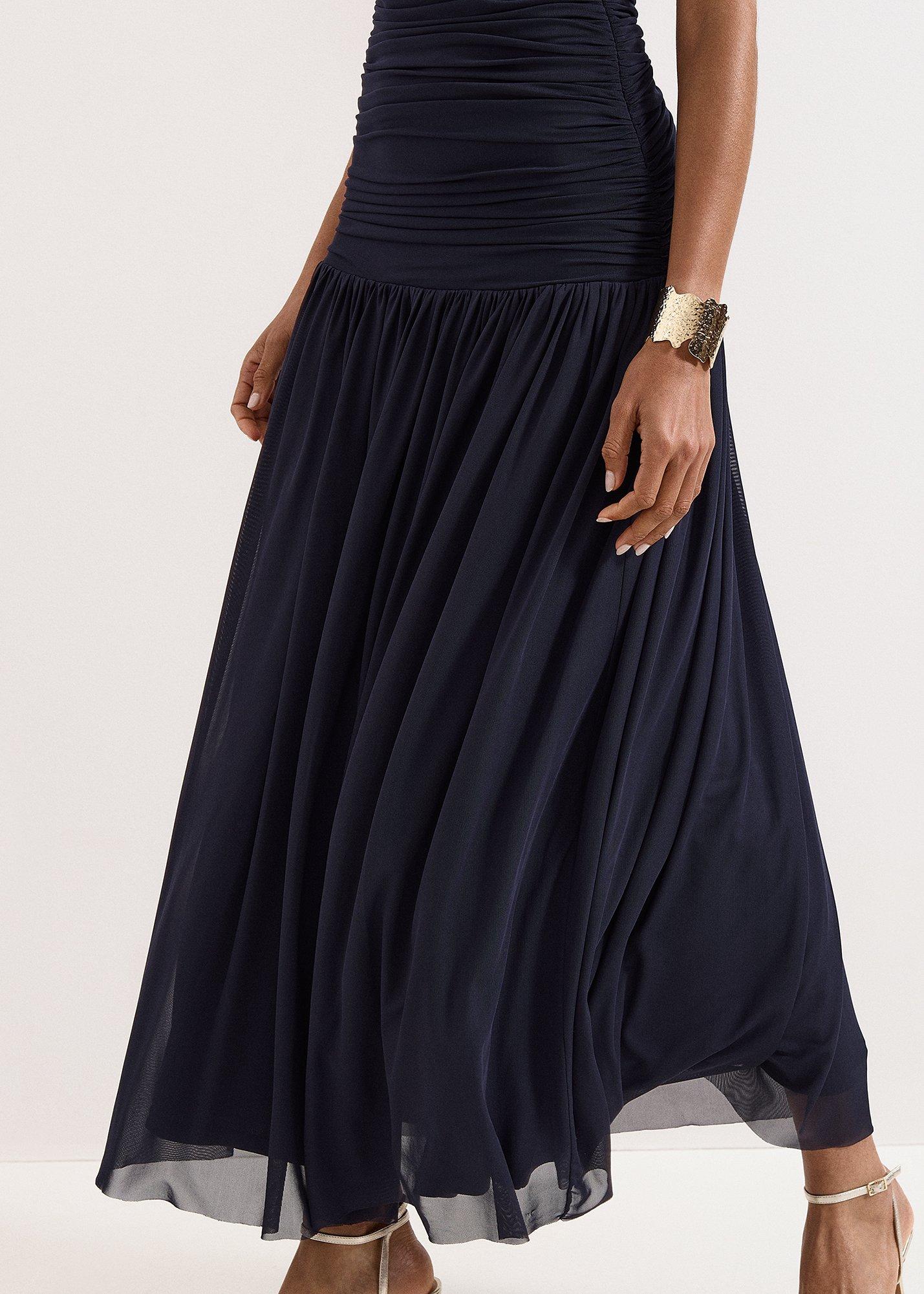 Melina Navy Ruched Dress