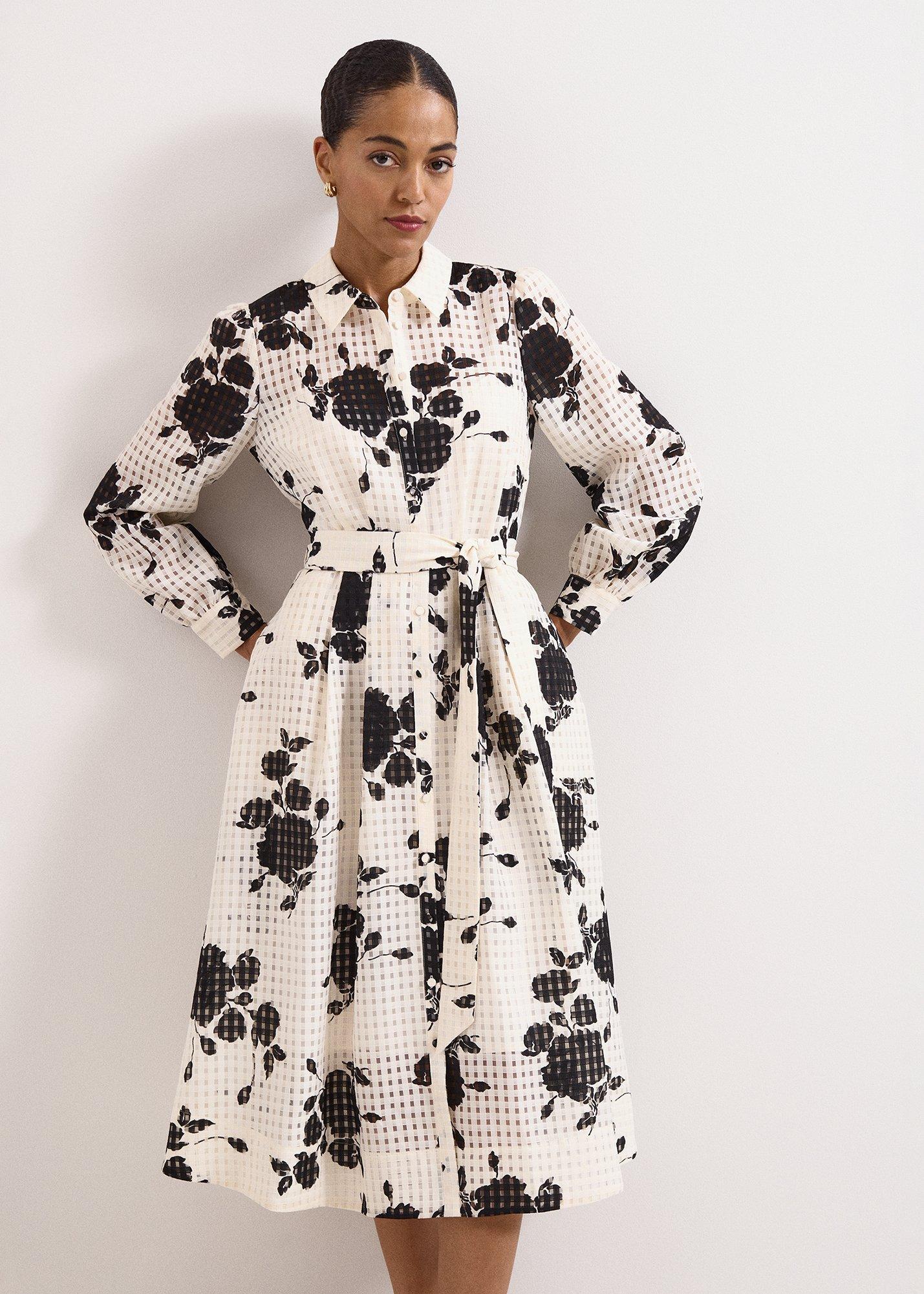 Natalie Ivory Floral Shirt Dress