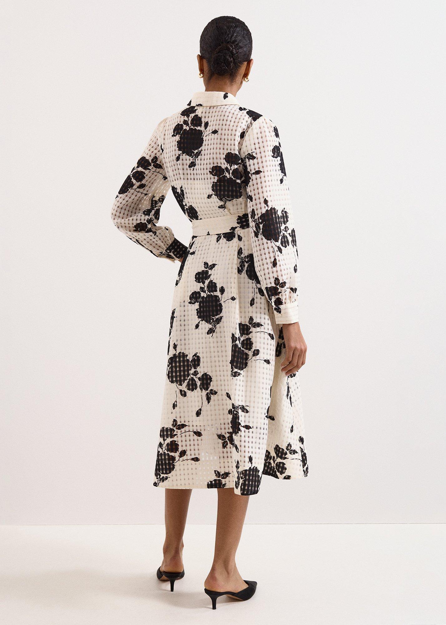 Natalie Ivory Floral Shirt Dress