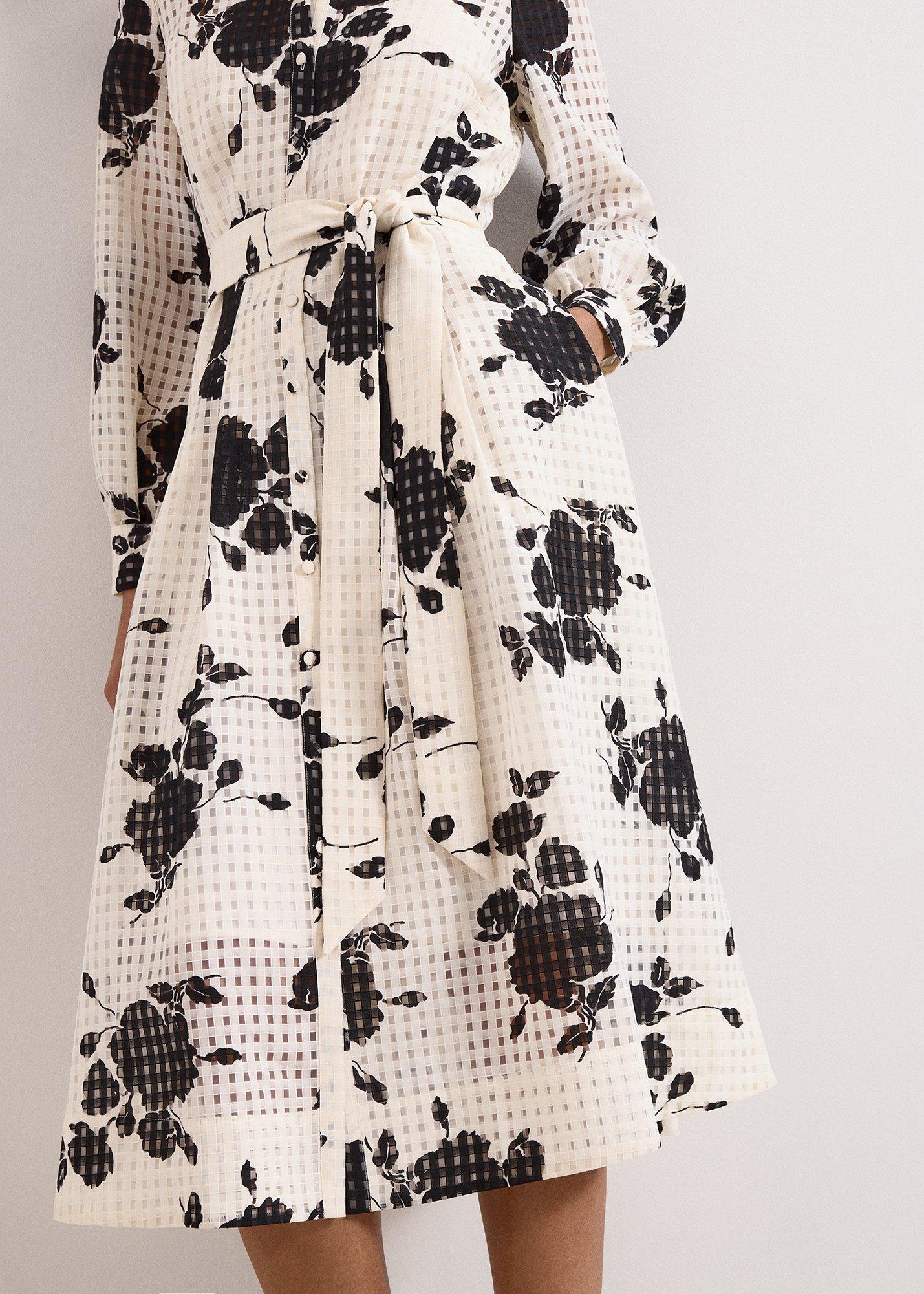 Natalie Ivory Floral Shirt Dress