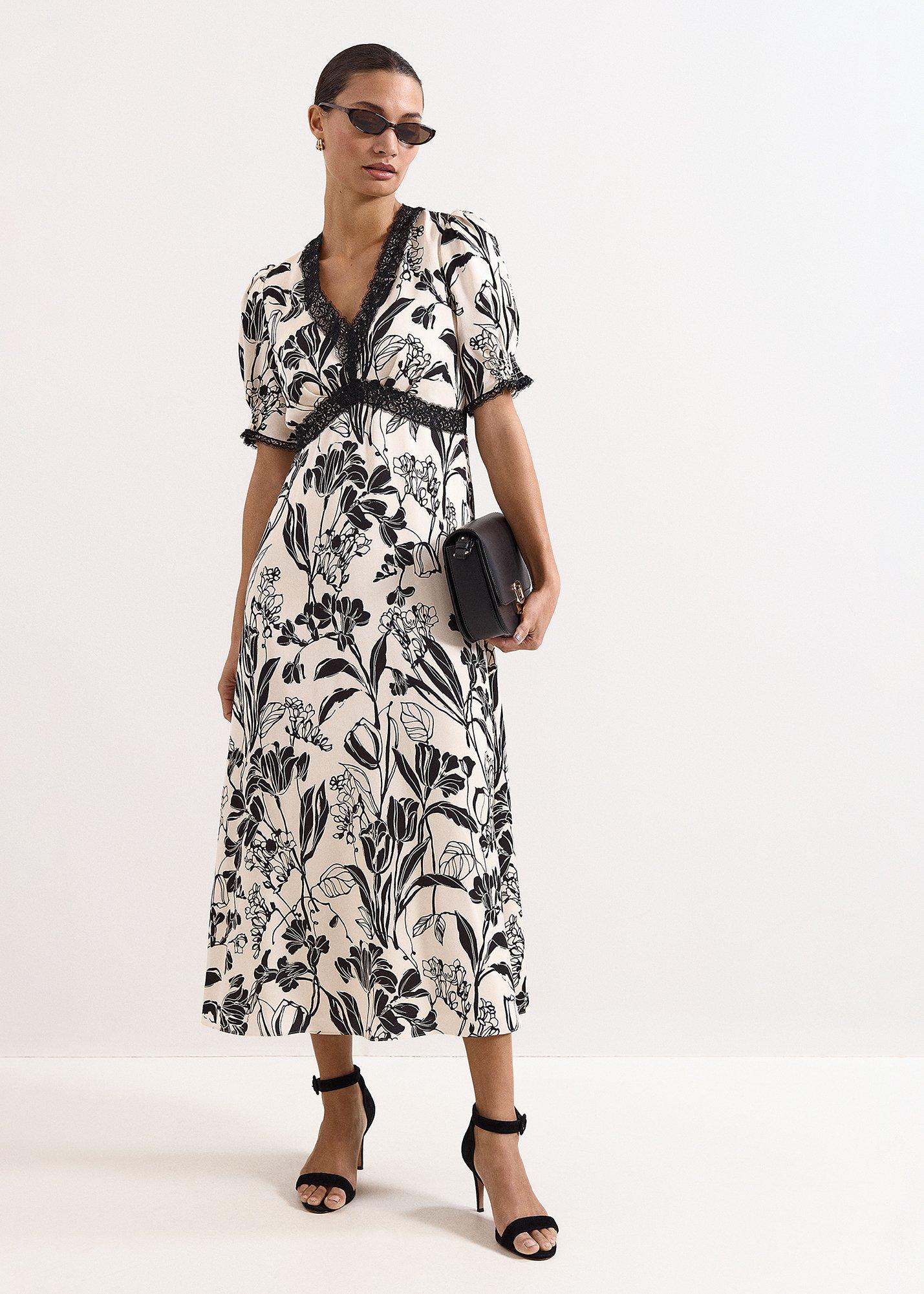 Petite Feyre Floral Slip Midi Dress