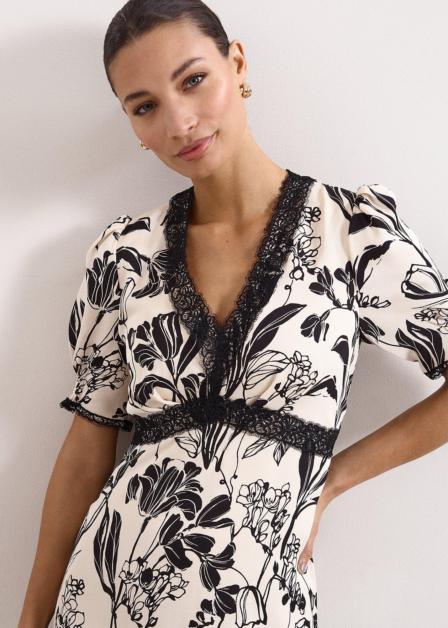 Petite Feyre Floral Slip Midi Dress