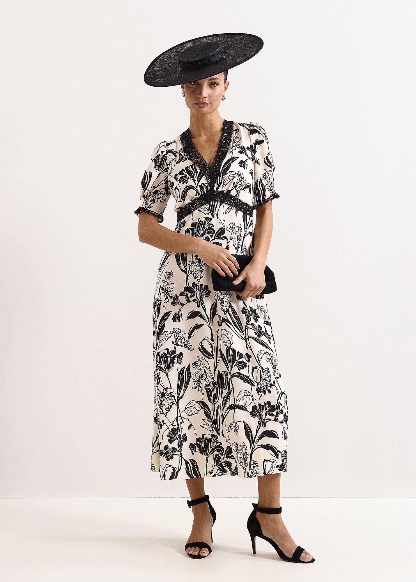 Petite Feyre Floral Slip Midi Dress