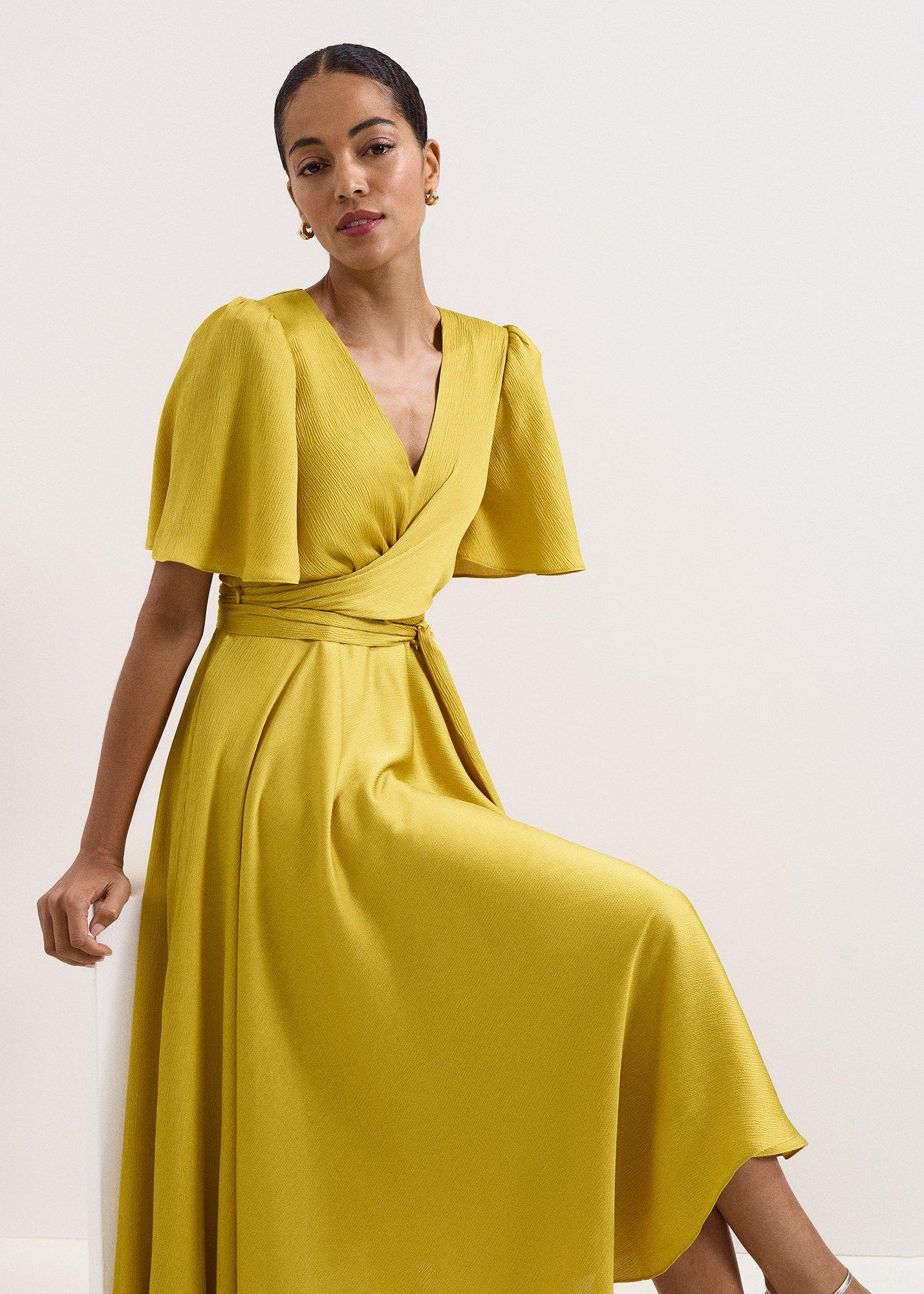 Abbie Textured Wrap Midi Dress