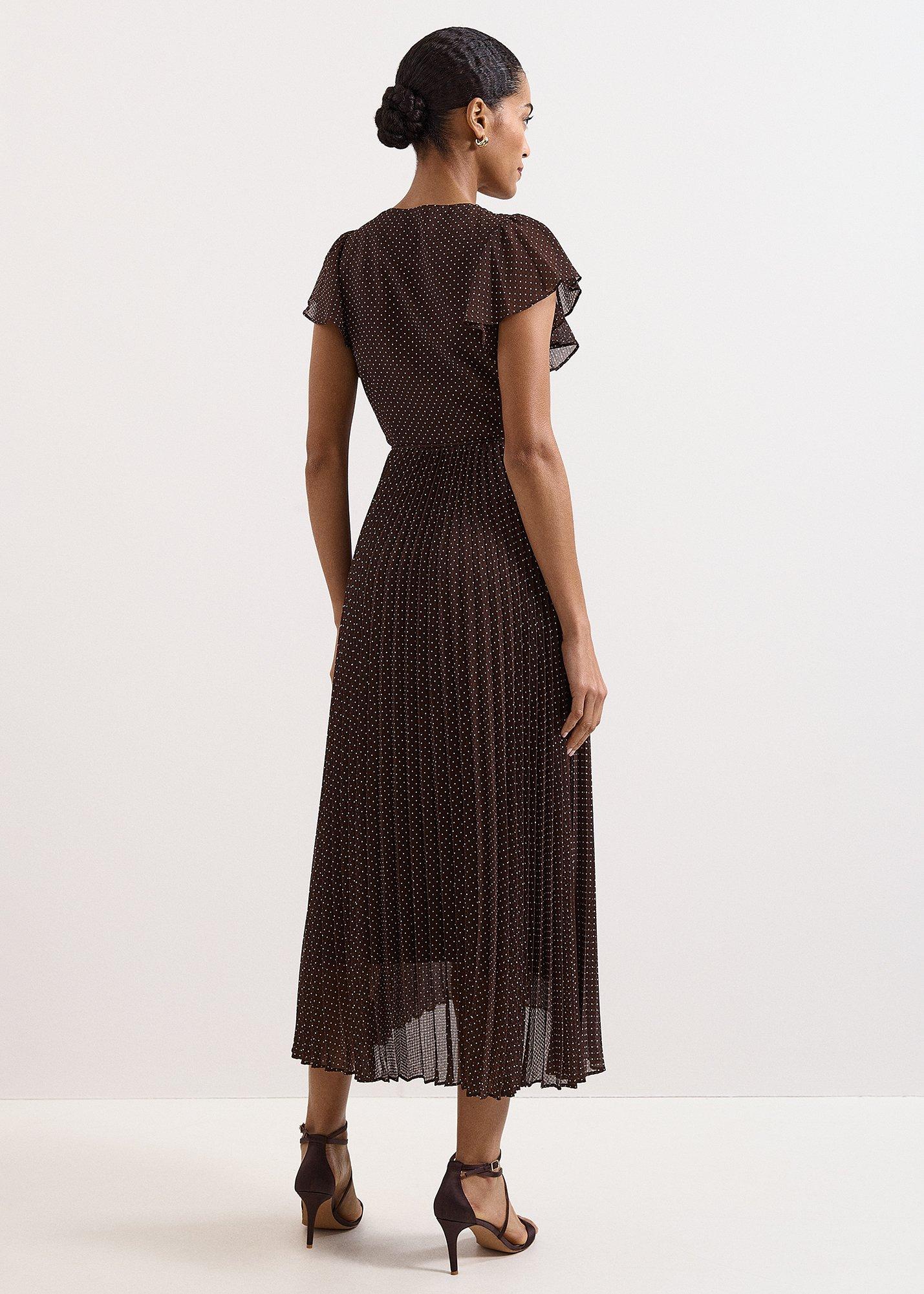 Louisa Spot Wrap Midi Dress