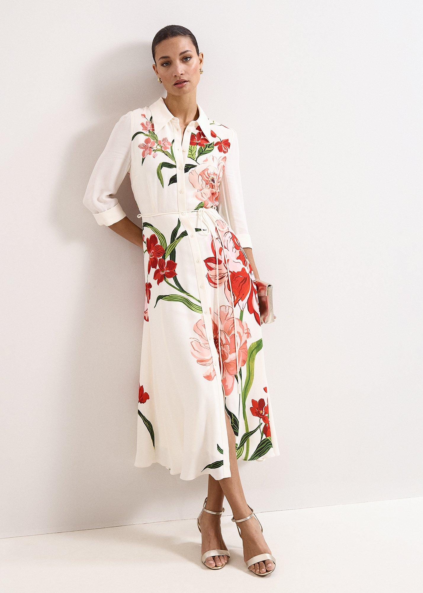 Anabella Floral Shirt Midi Dress