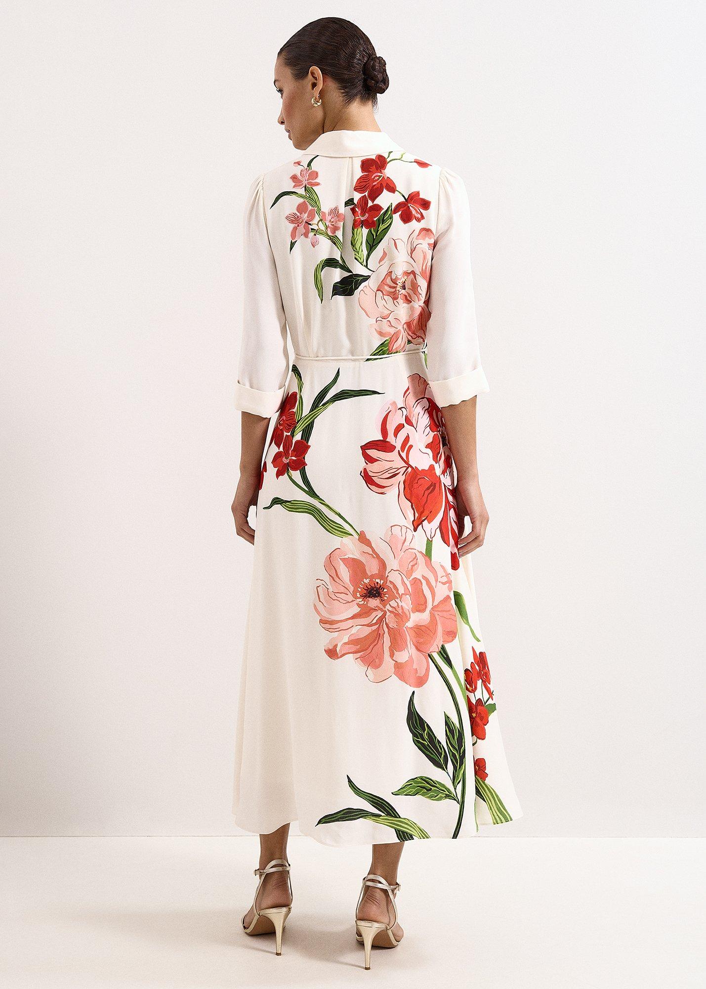 Petite Anabella Floral Shirt Midi Dress