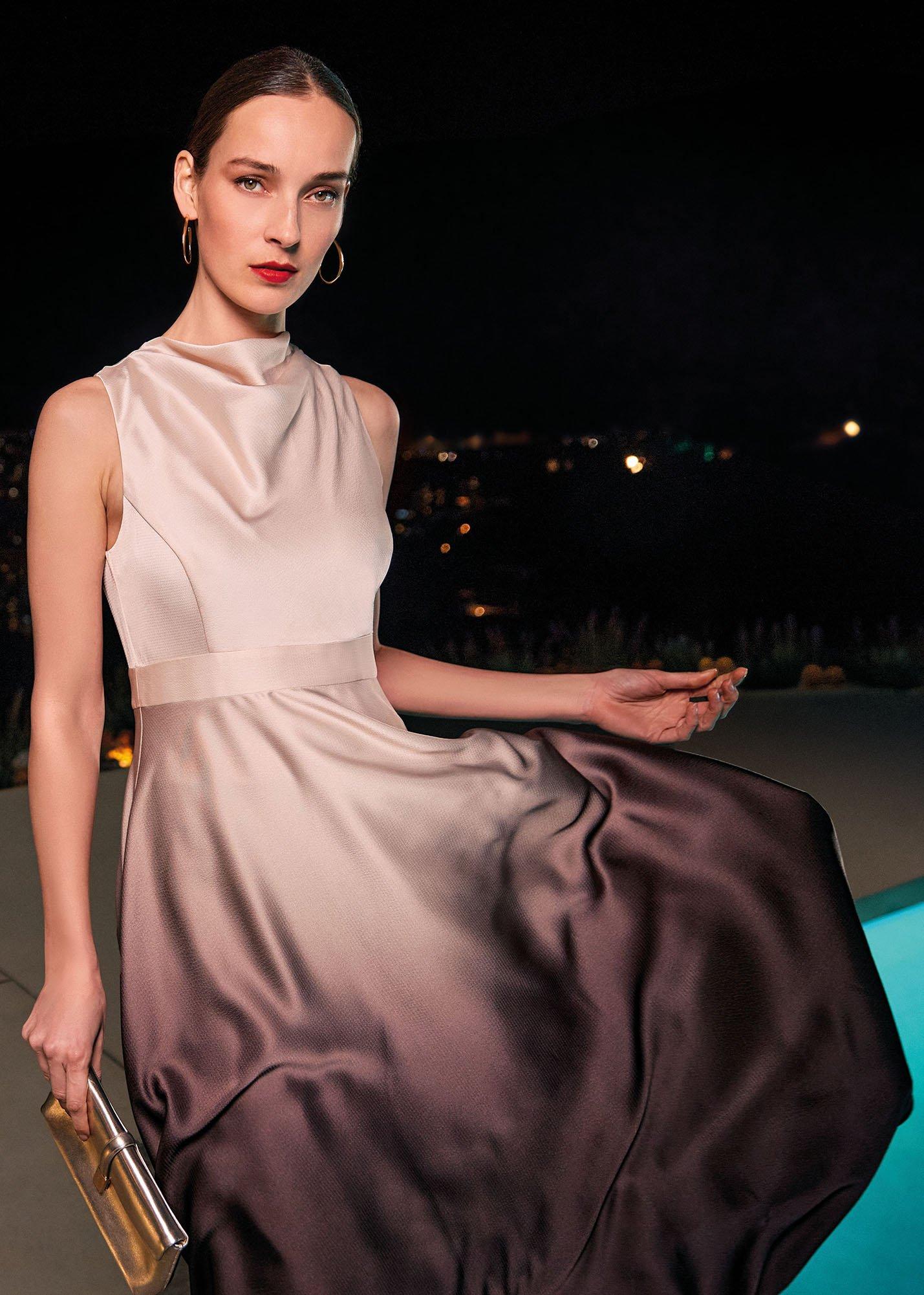 Cheryl Cowl Neck Ombre Maxi Dress