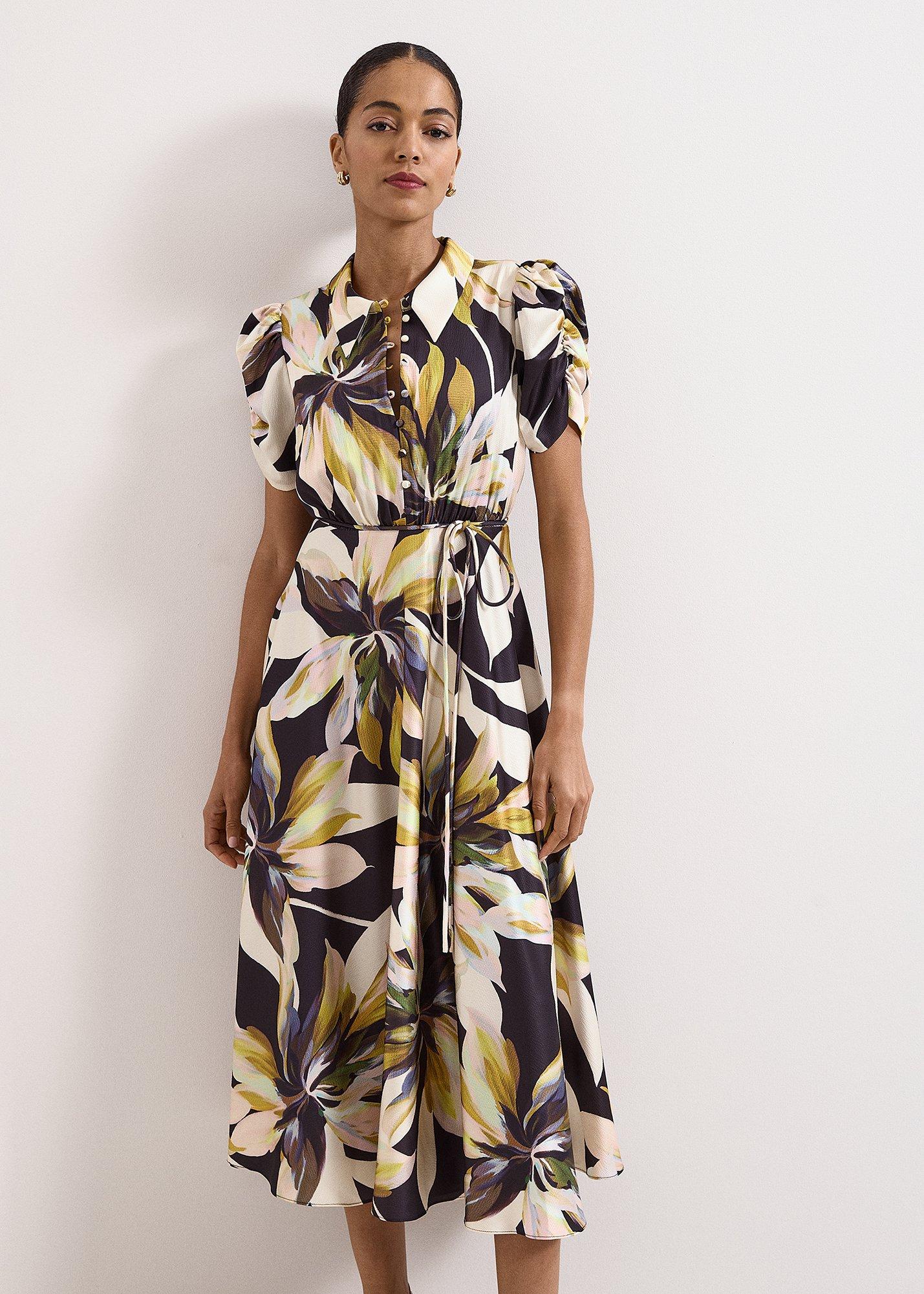 Bella Printed Shirt Midi Dress