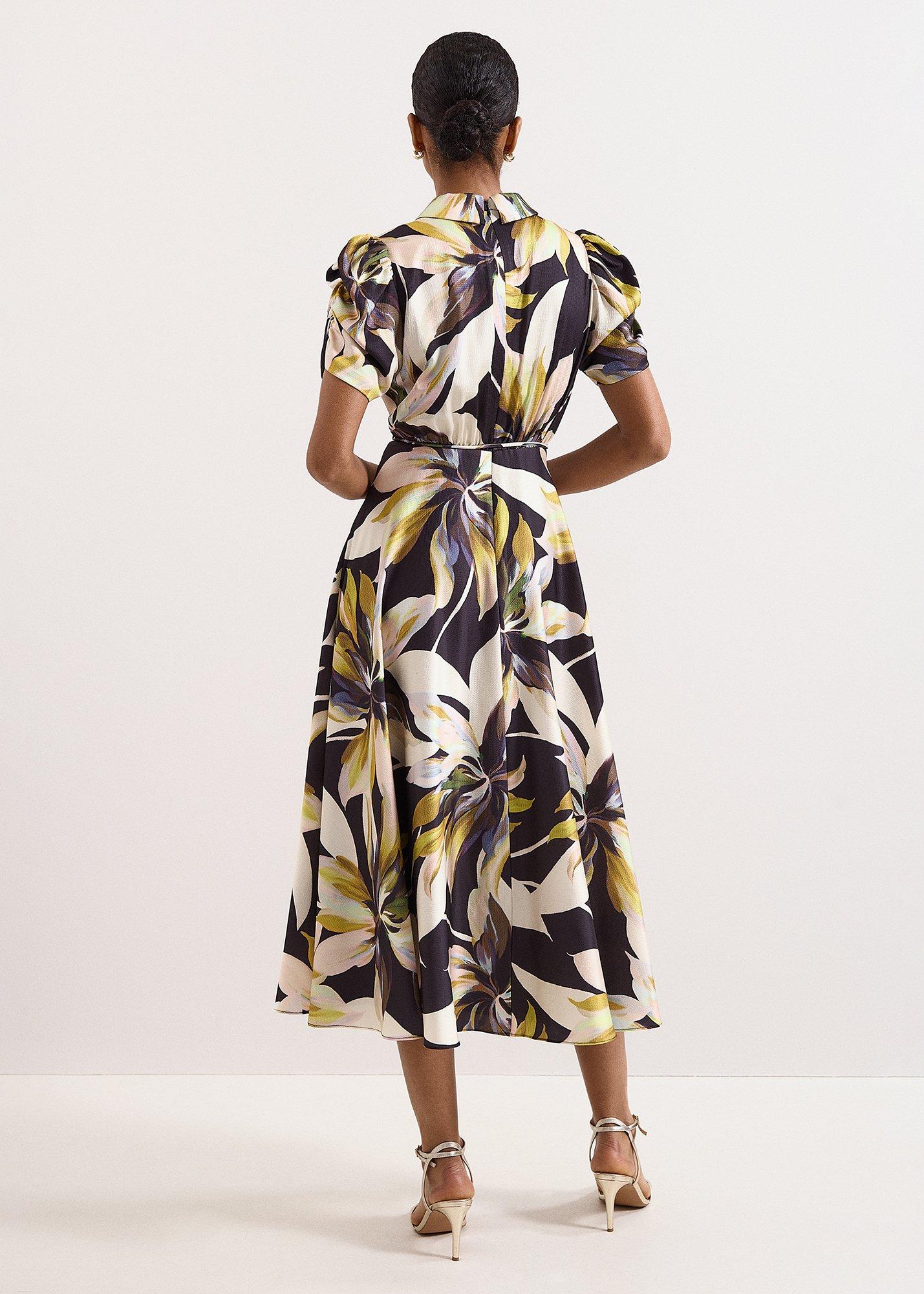 Bella Printed Shirt Midi Dress