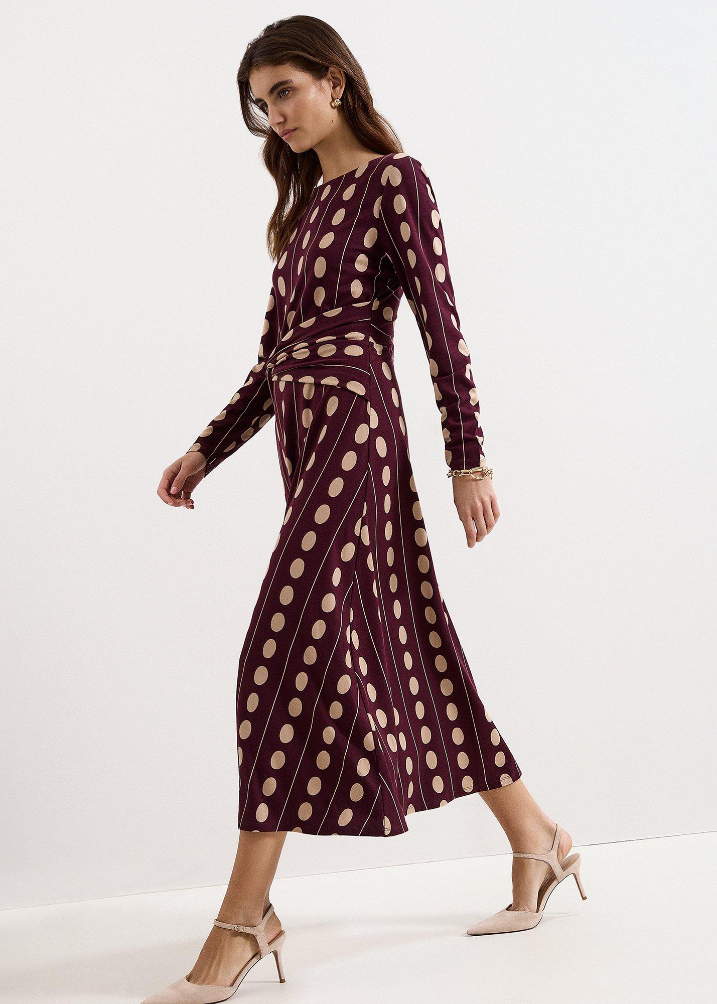 Eugenie Spot Jersey Midi Dress