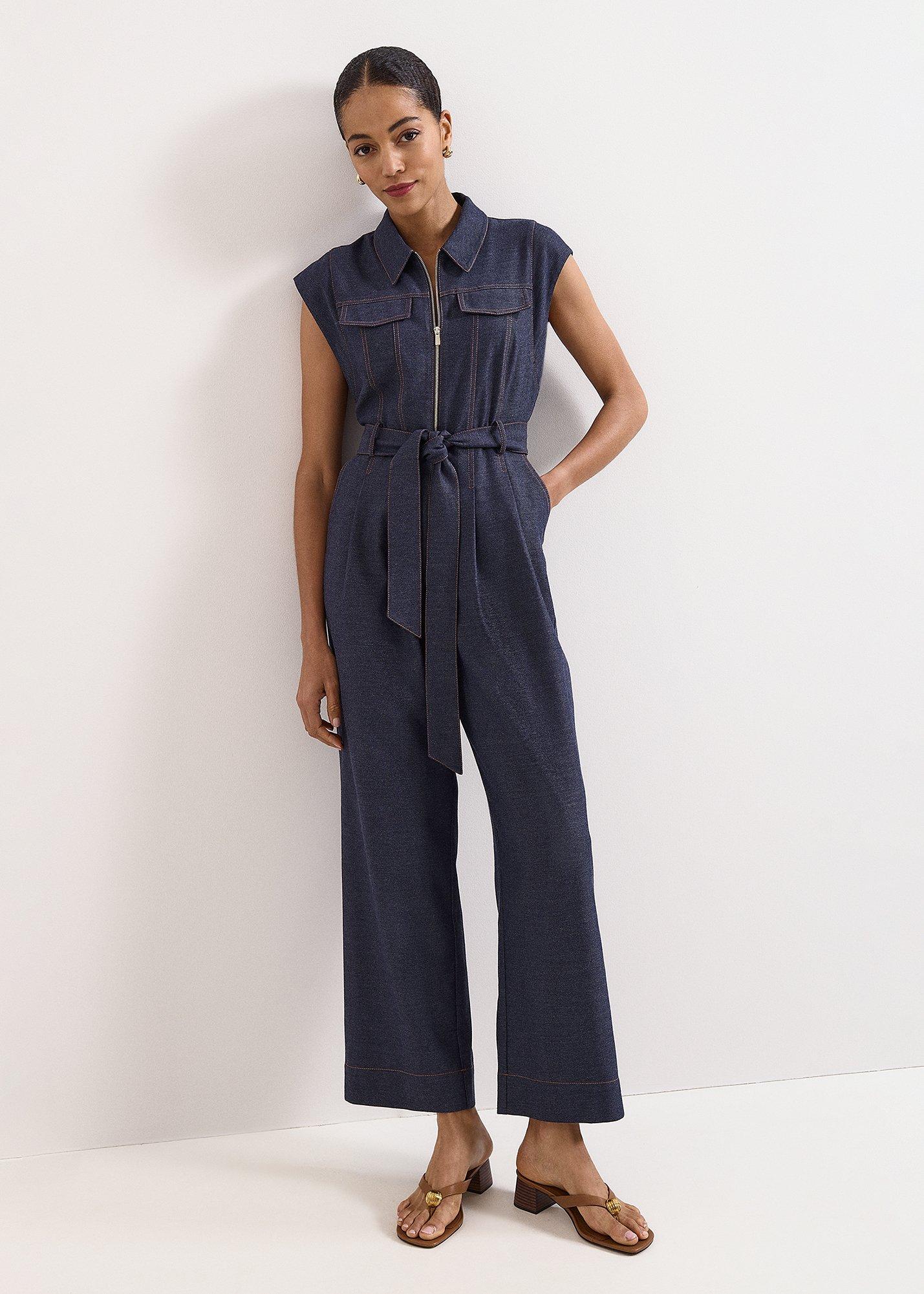 Luiza Denim Wide-Leg Jumpsuit