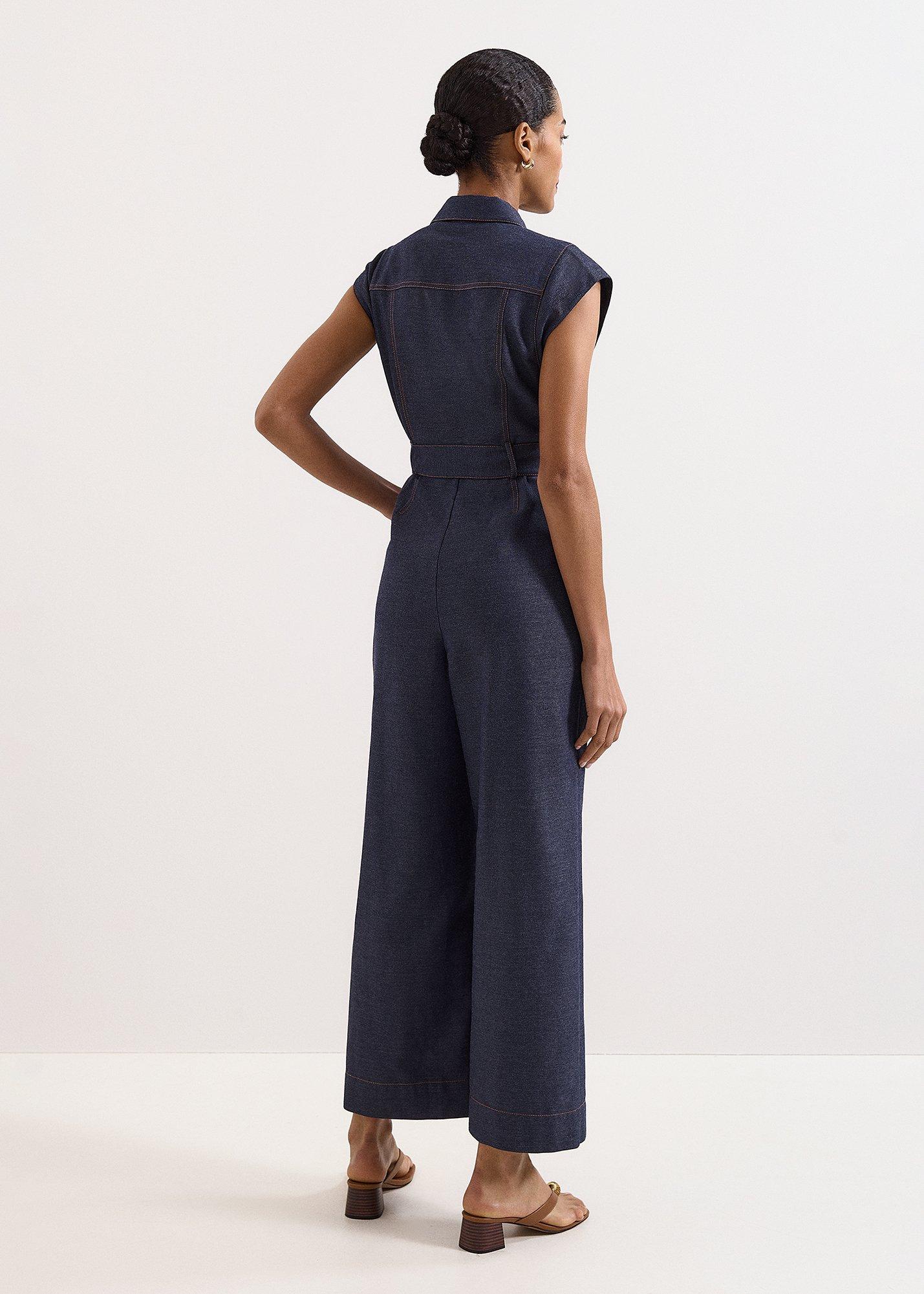 Luiza Denim Wide-Leg Jumpsuit