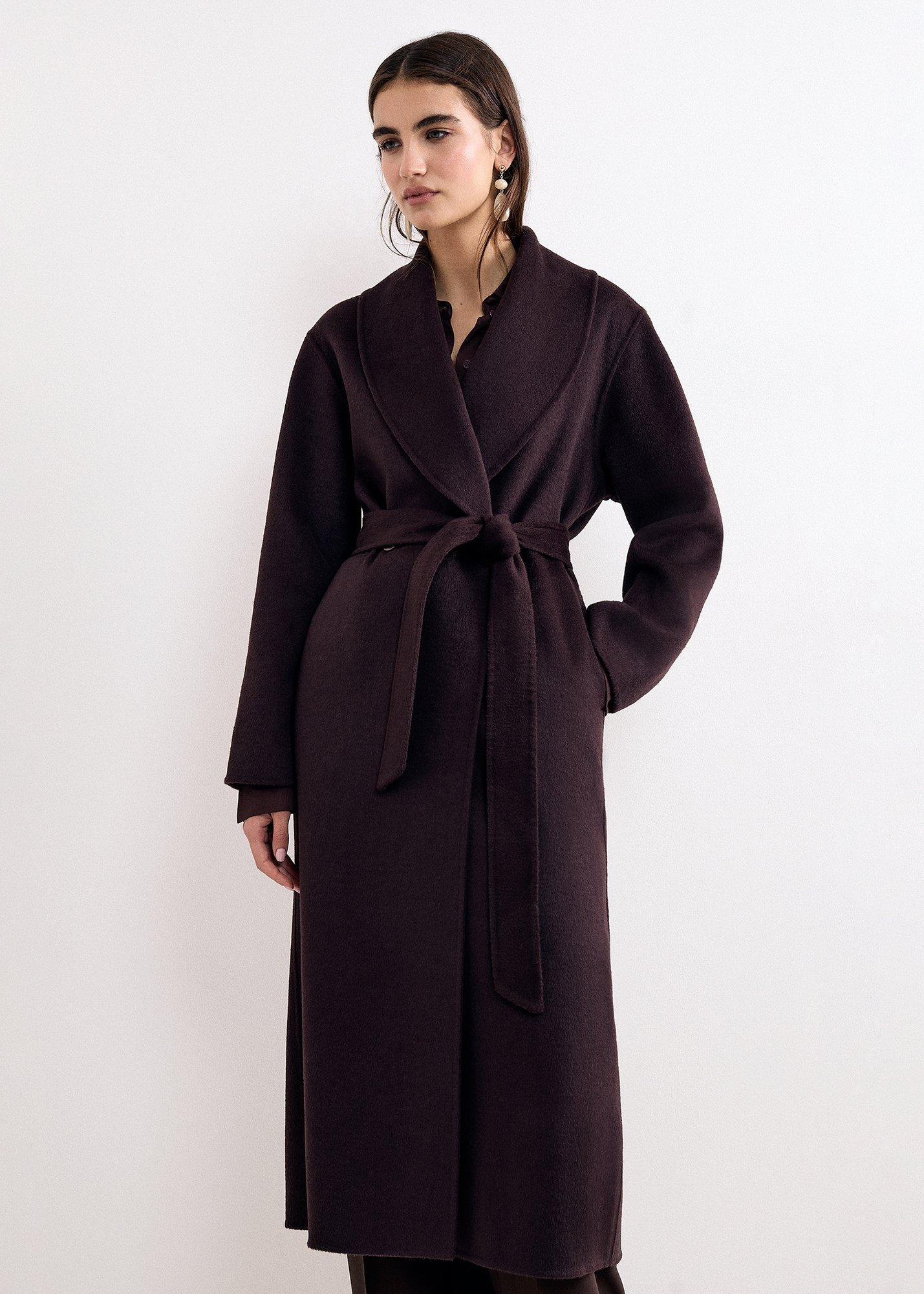 Daisy Shawl Collar Double Face Midi Coat