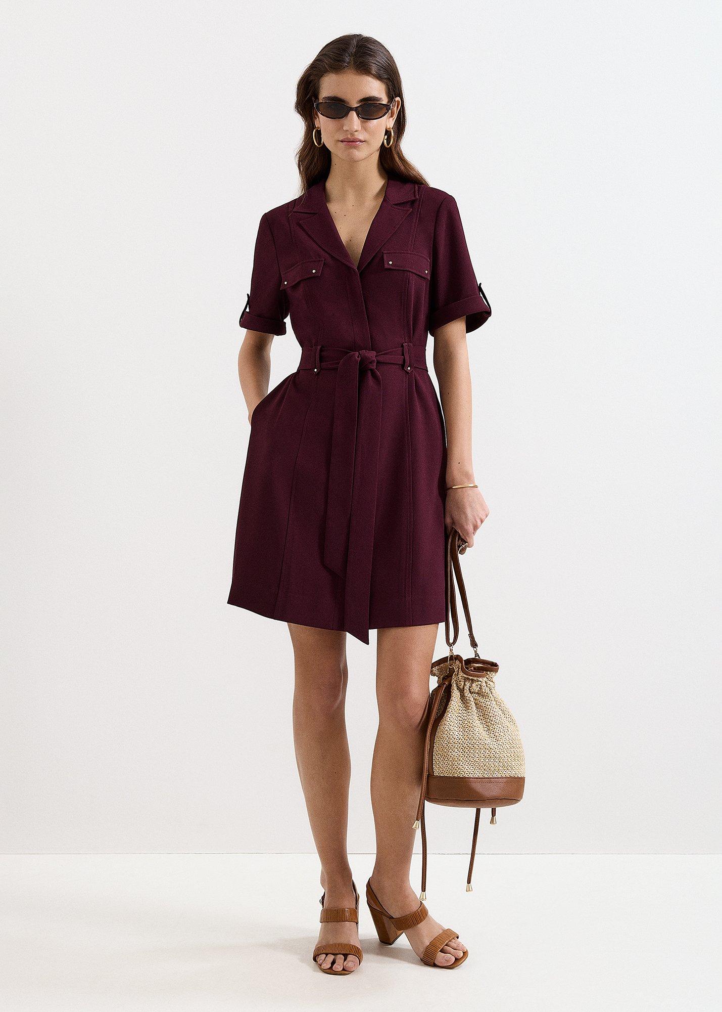 burgundy utility dress Womens Friends Like These Burgundy Red Dropped Waist Utility Tailored Midaxi Dress US 18