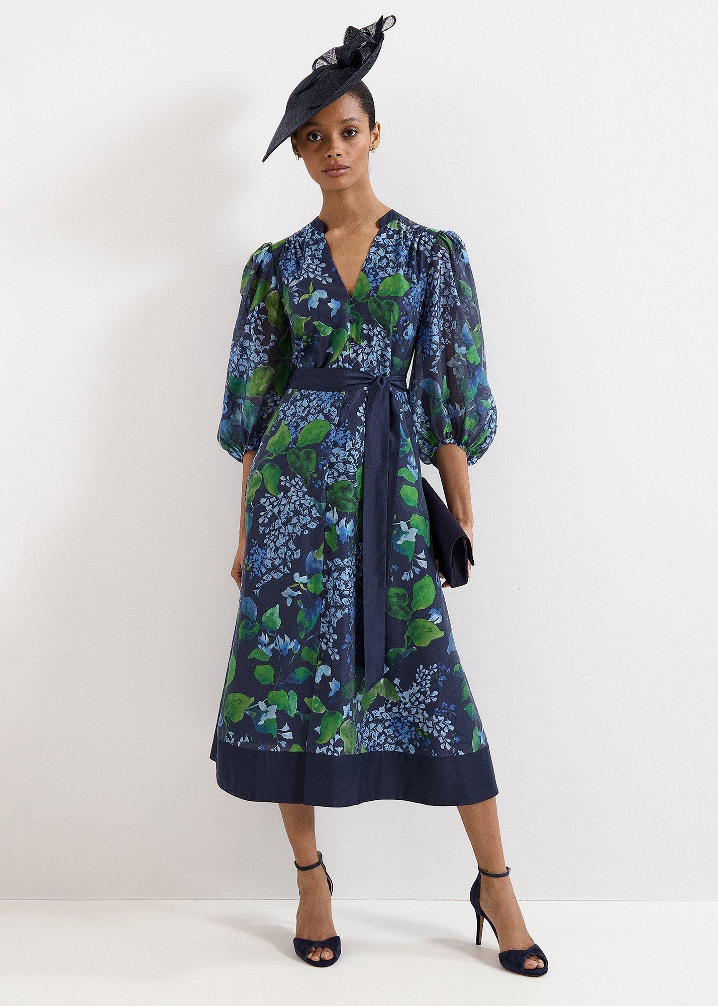 Nixie Floral Print Midi Shirt Dress