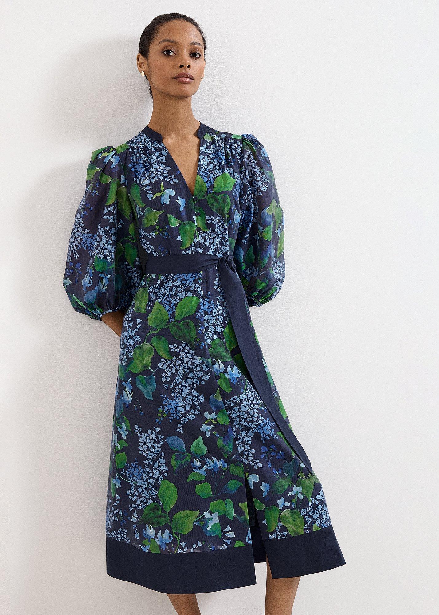 Nixie Floral Print Midi Shirt Dress