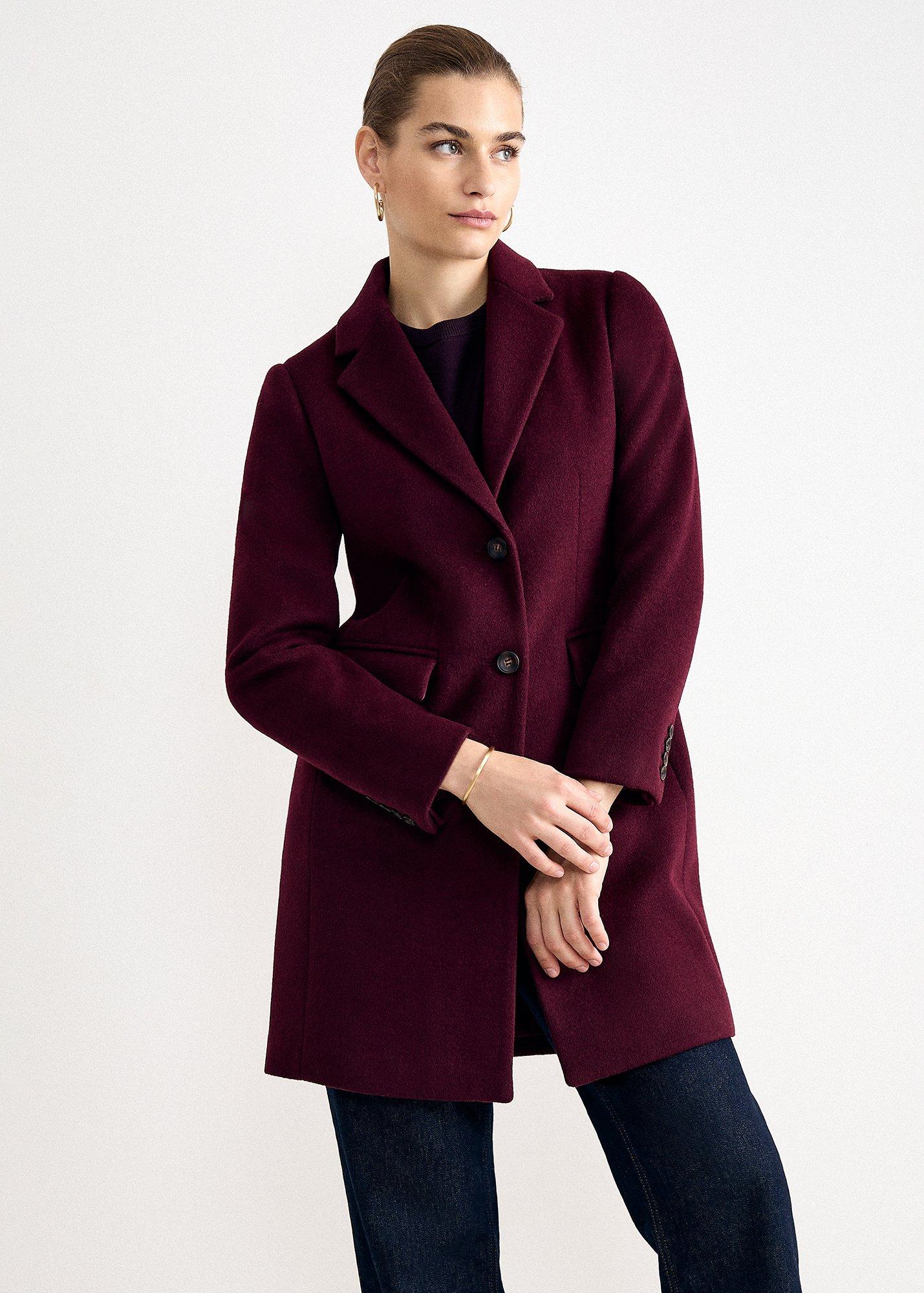 Lydia Burgundy Wool Coat