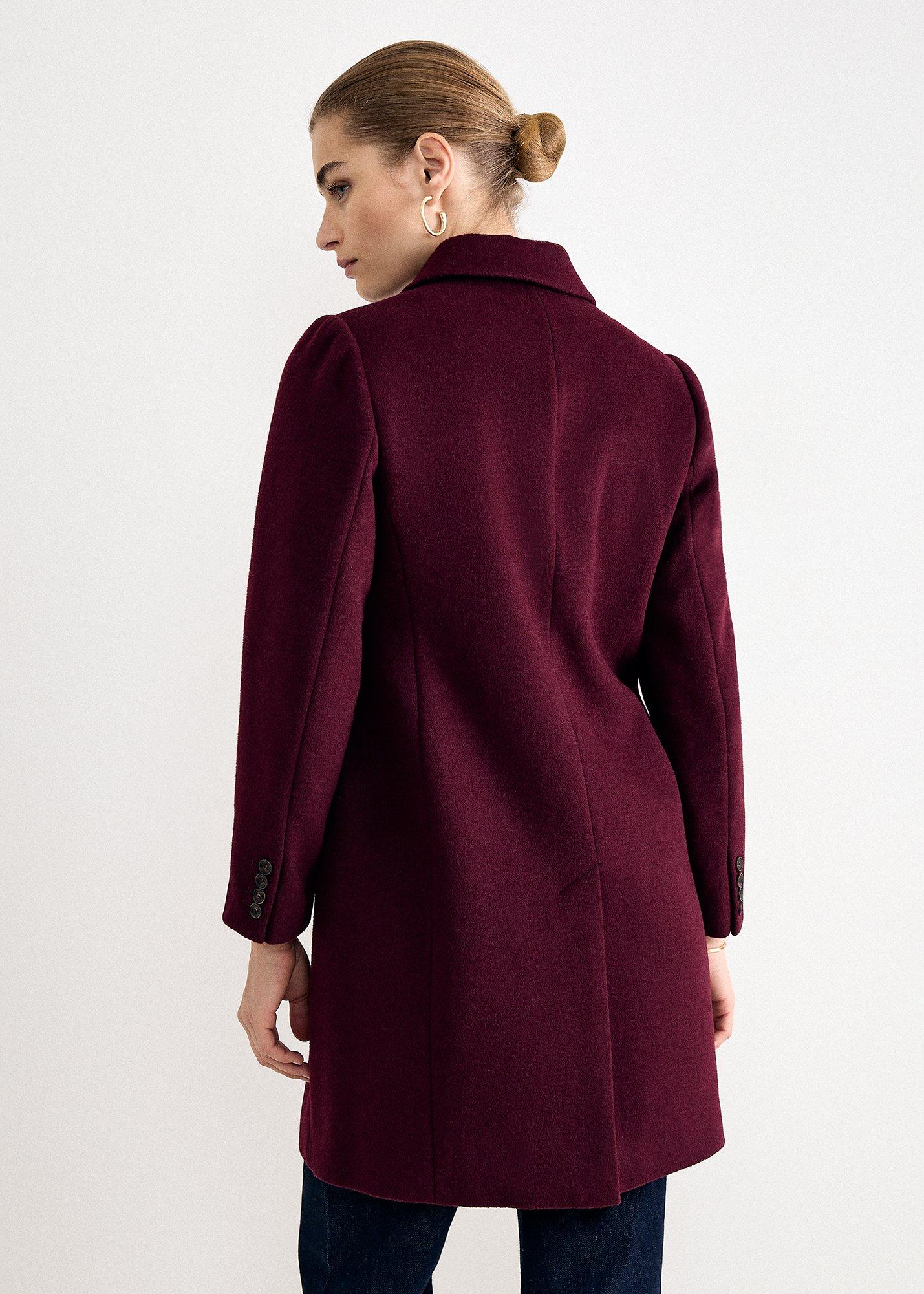 Lydia Burgundy Wool Coat